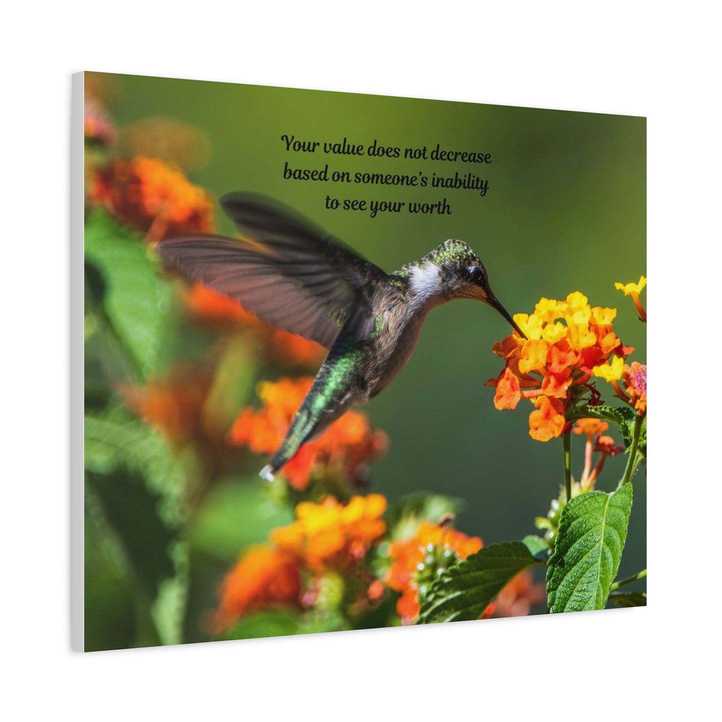 Inspirational Canvas Art, Hummingbird Decor, Motivational Wall Art, Home Office Decoration, Gift for Her