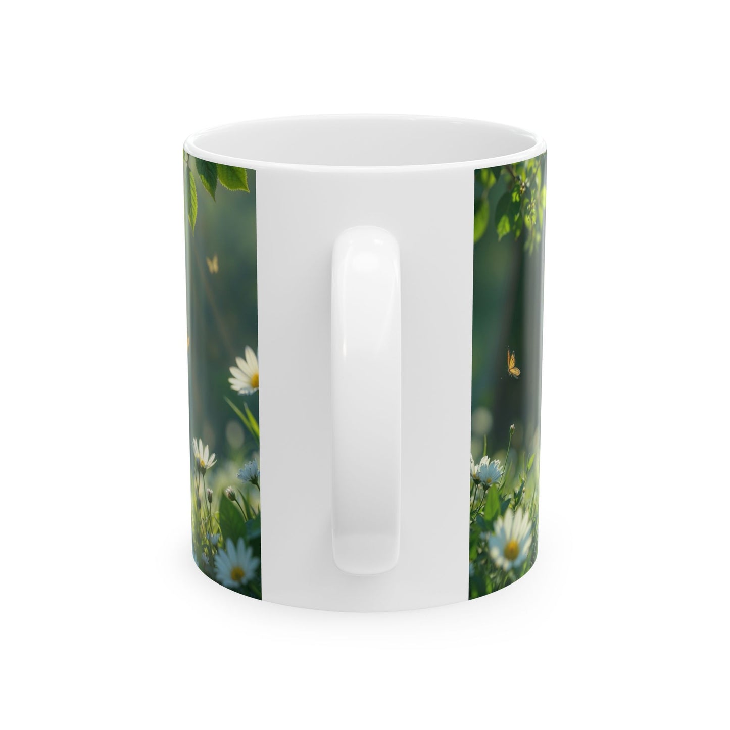Inspirational Daisy Field Ceramic Mug — Motivational Quote Coffee Cup (11oz/15oz)