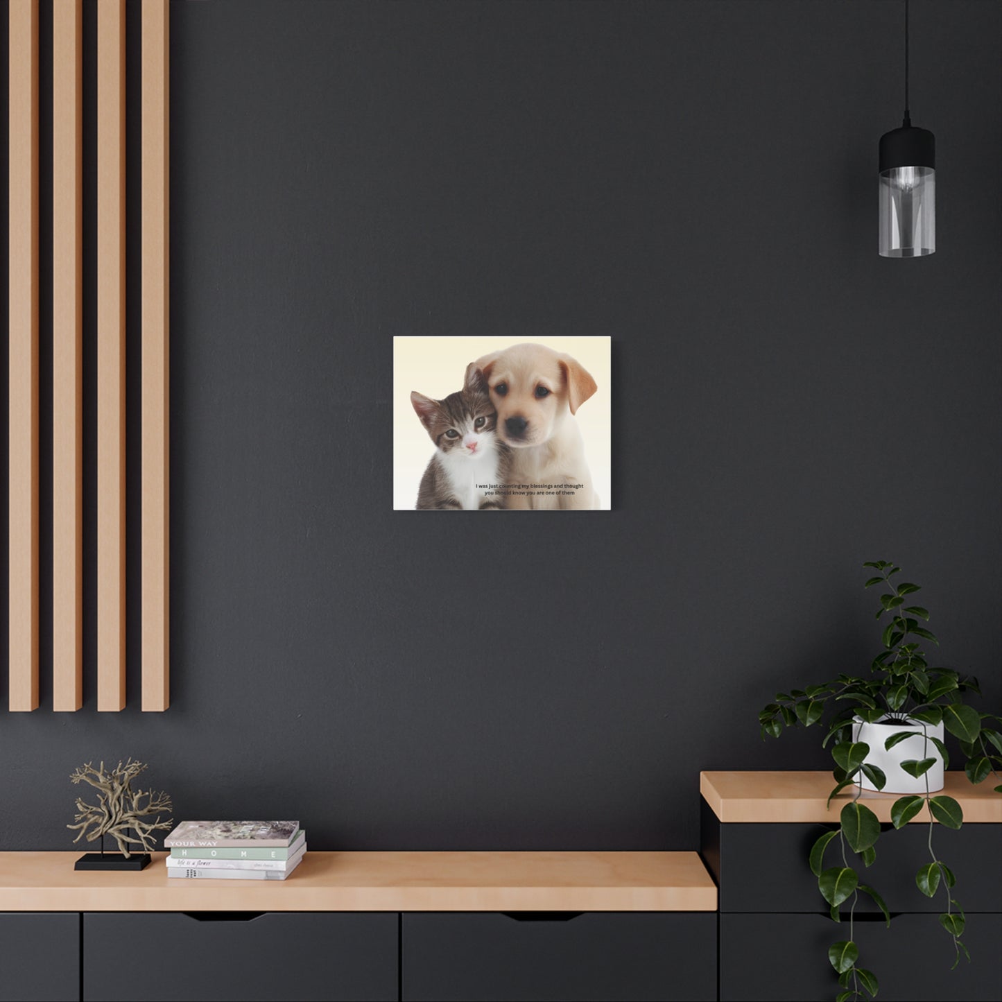 Pet Blessings Canvas Wall Art, Cute Dog and Cat Print, Home Decor for Pet Lovers, Inspirational Gift, Animal Lover Wall Art