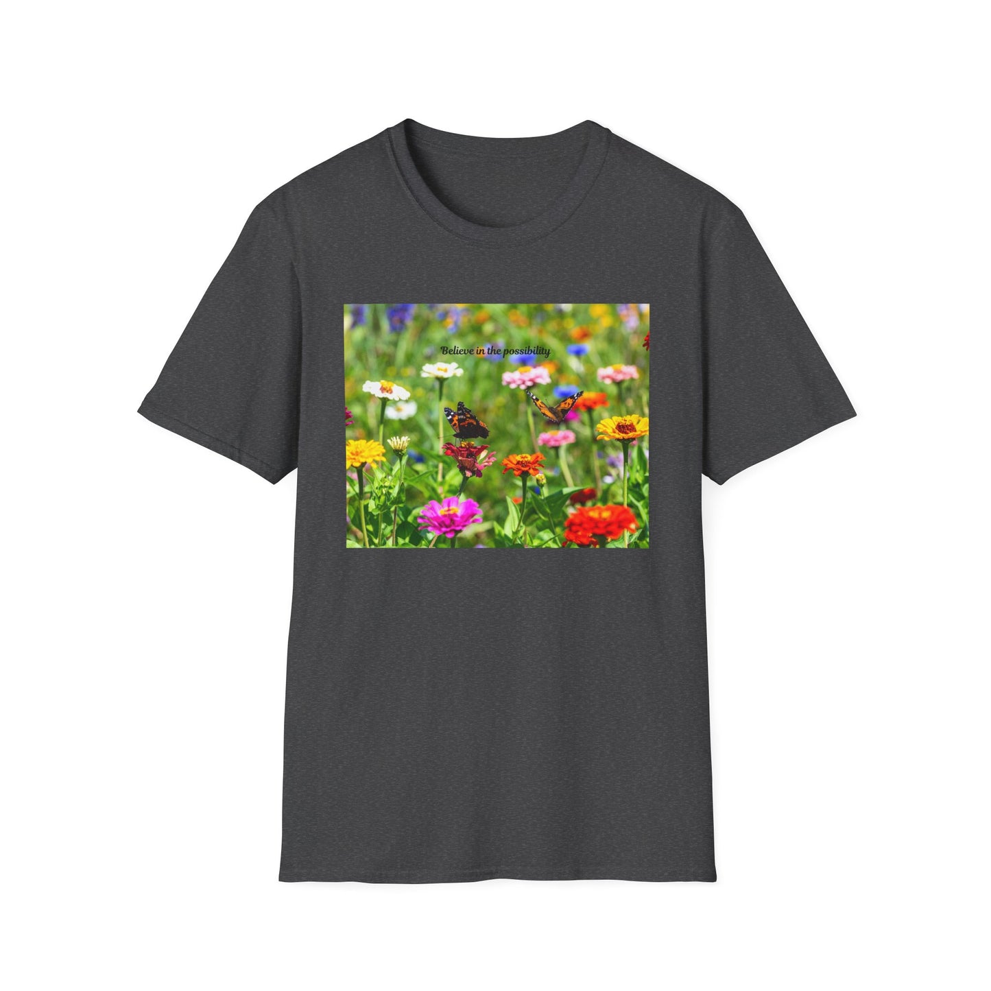 Vibrant Floral Butterfly T-Shirt - Nature Lover Gift, Spring Fashion, Eco-Friendly Apparel, Outdoor Wear, Garden Party Outfit