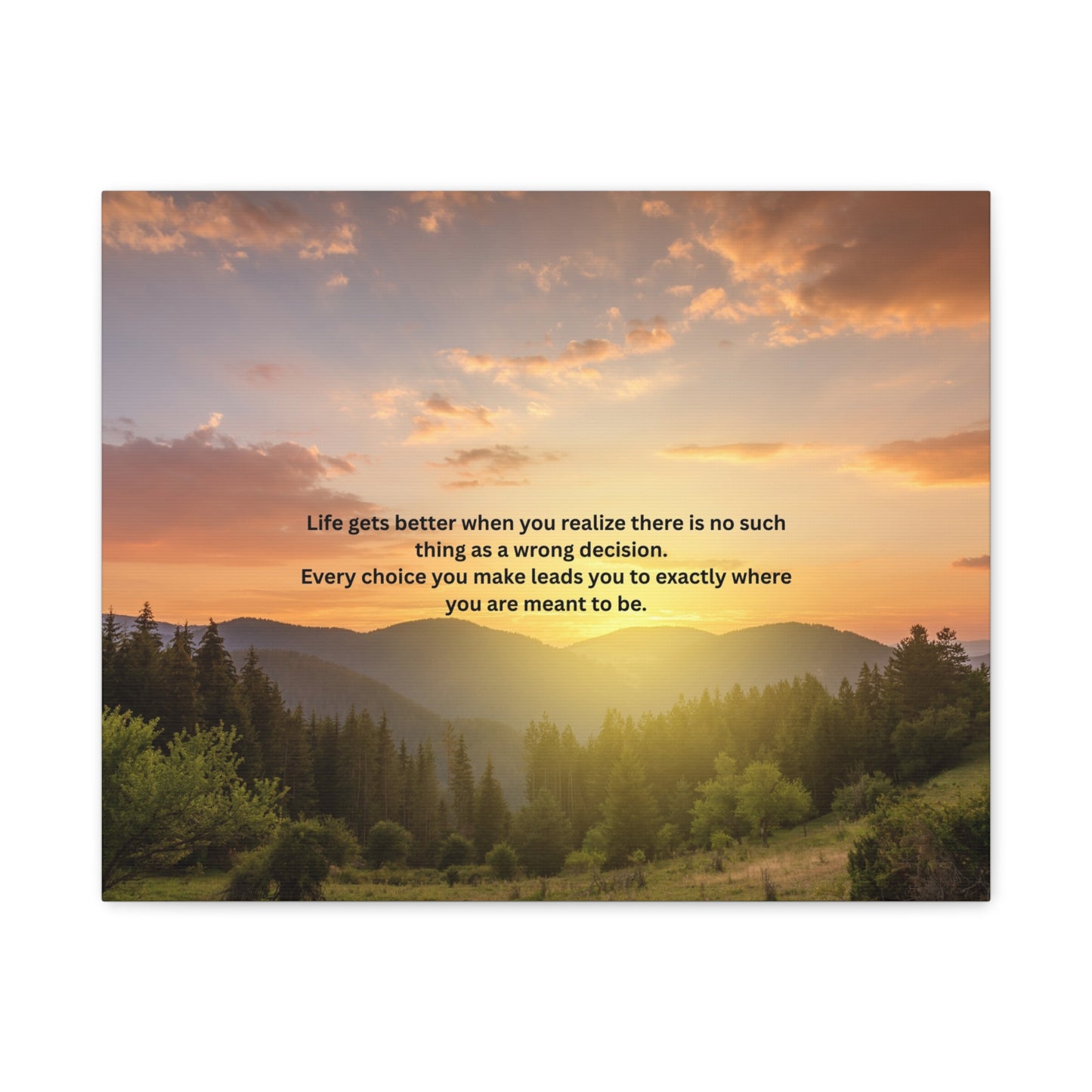 Inspirational Sunset Canvas Print — "Life Gets Better" Motivational Wall Art