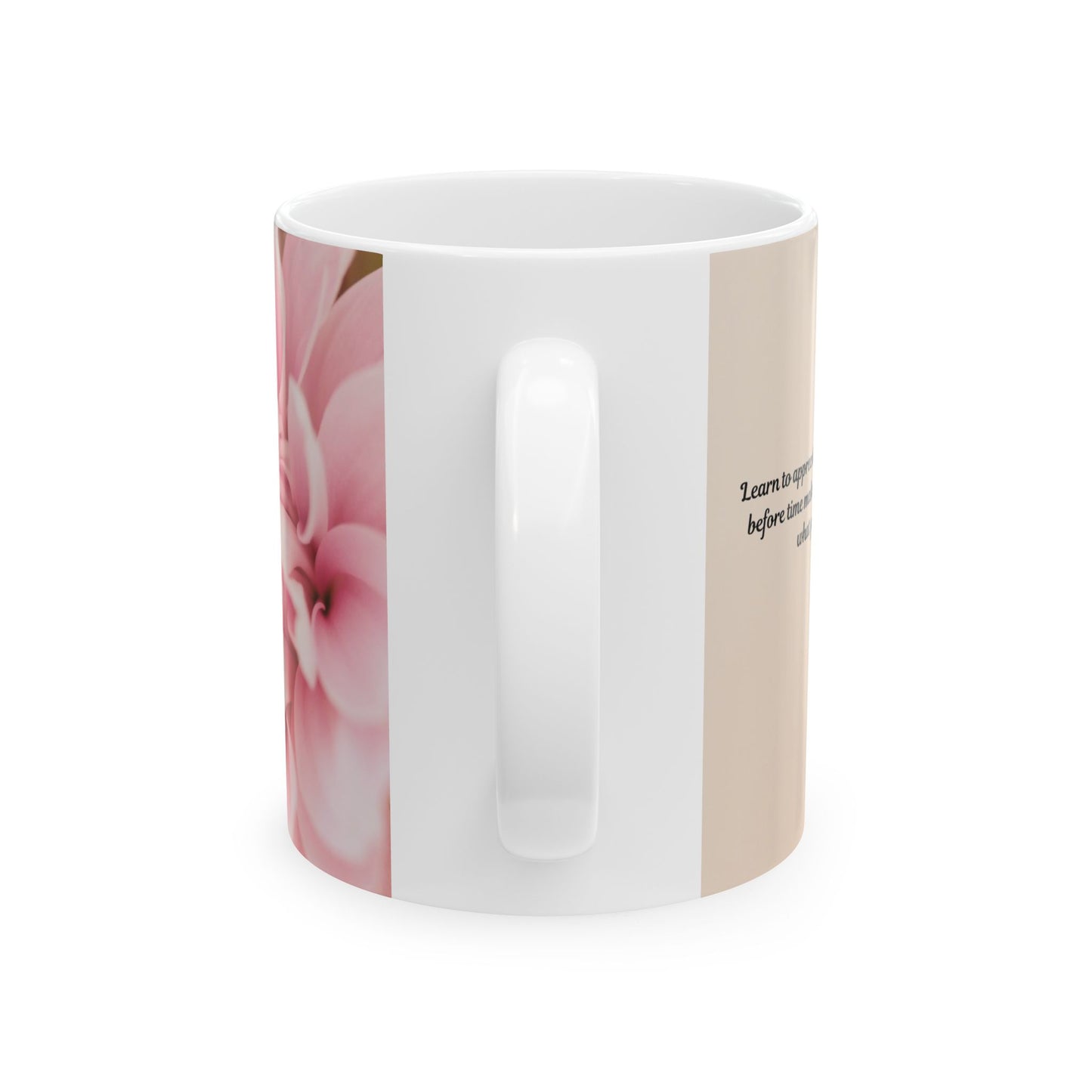 Pink Floral Ceramic Mug — Soft Pastel Flower Coffee Cup (11oz, 15oz)