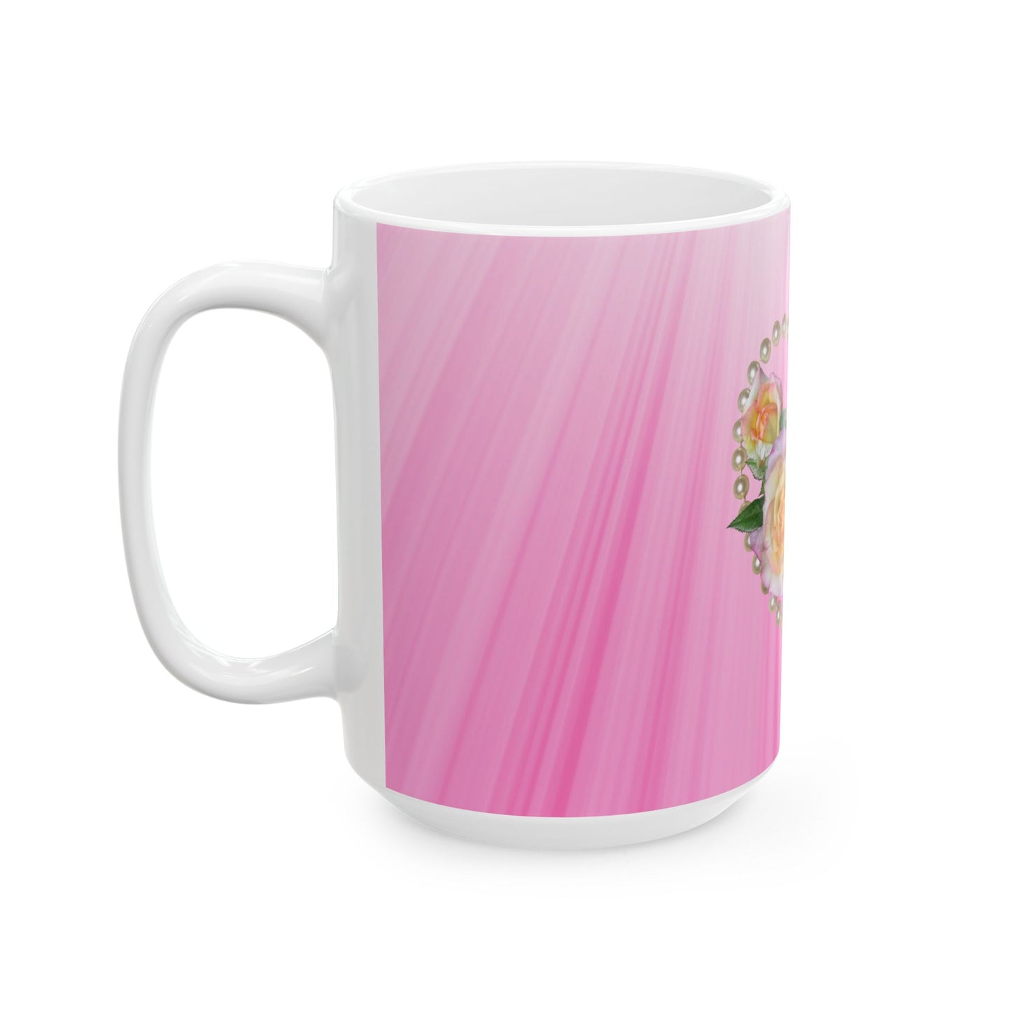 Romantic Floral Ceramic Mug with Inspirational Quote, Gift for Her, Mother's Day, Wedding, Home Decor, Tea or Coffee Lover