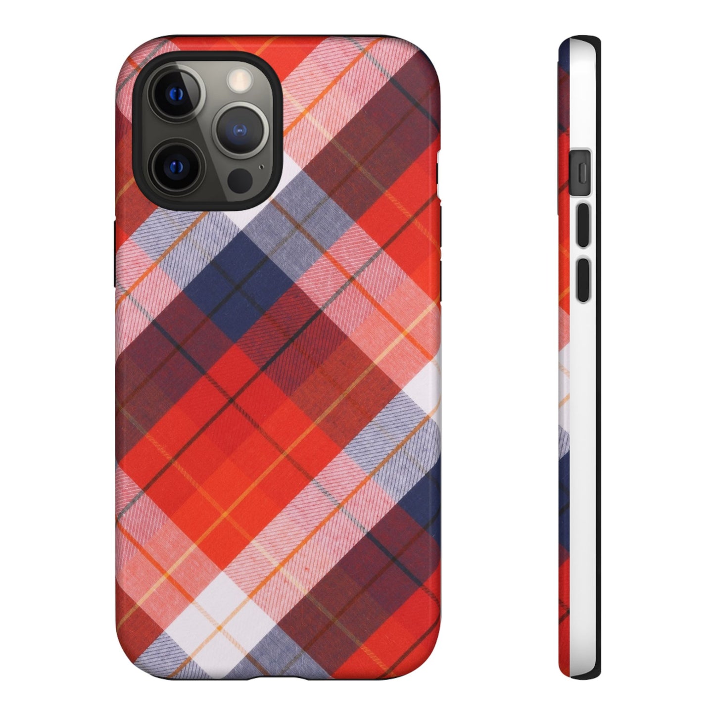 Tough Cases, Beautiful Red, White & Blue Plaid Design