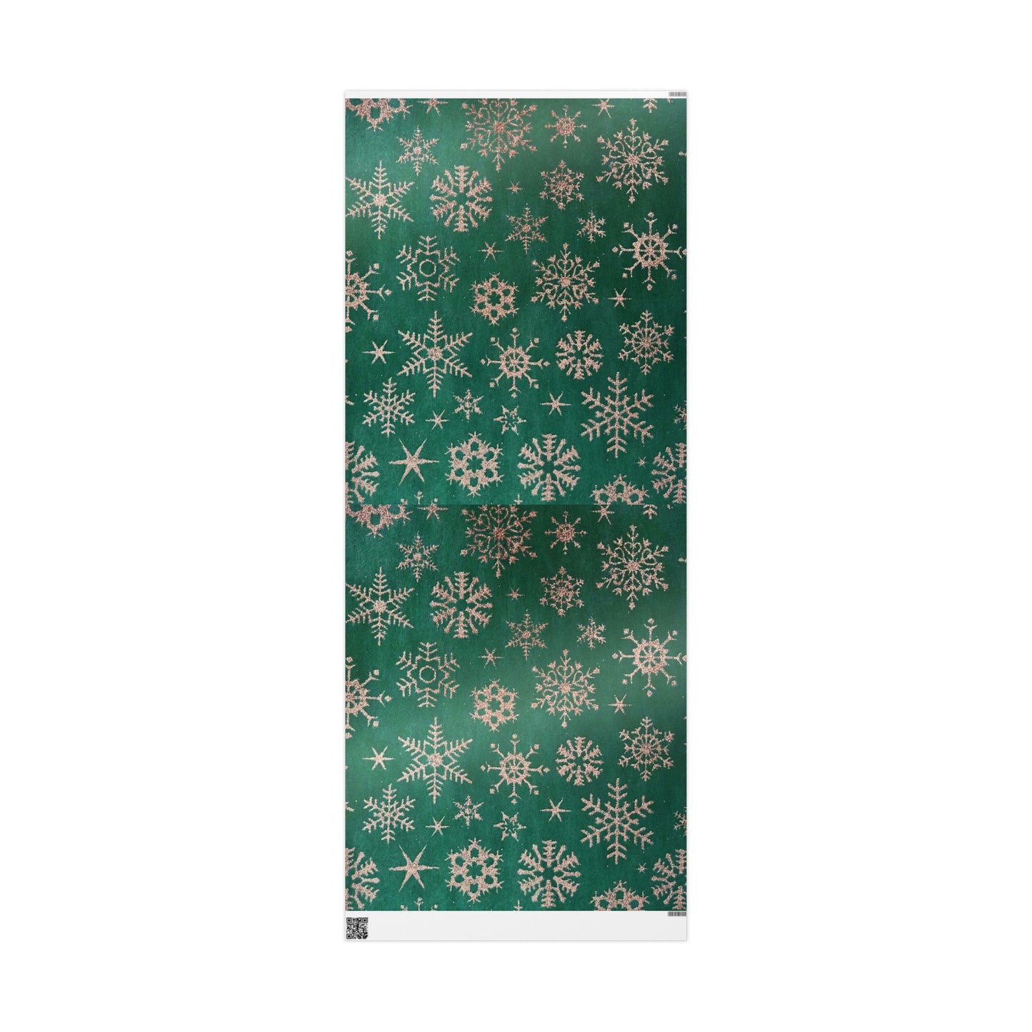 Green Snowflake Wrapping Paper Roll — Festive Holiday Gift Wrap