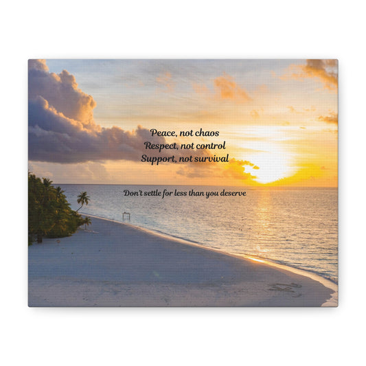 Inspirational Wall Art Canvas Print, Motivational Home Decor, Beach Sunset Art, Gift for Her, Positive Affirmation Decor