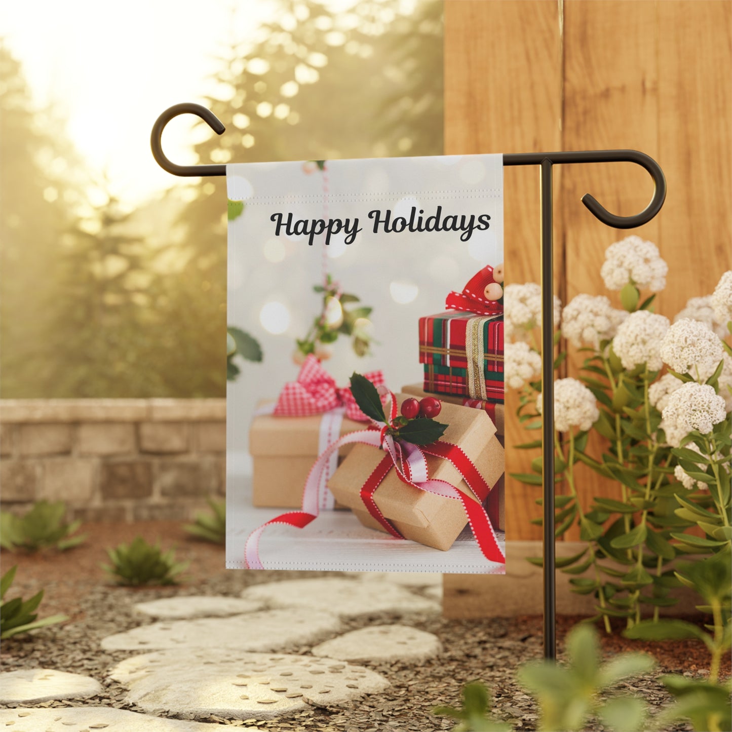Holiday Garden Banner, Festive Outdoor Decor, Christmas House Flag, Seasonal Yard Sign, Welcome Banner for Garden