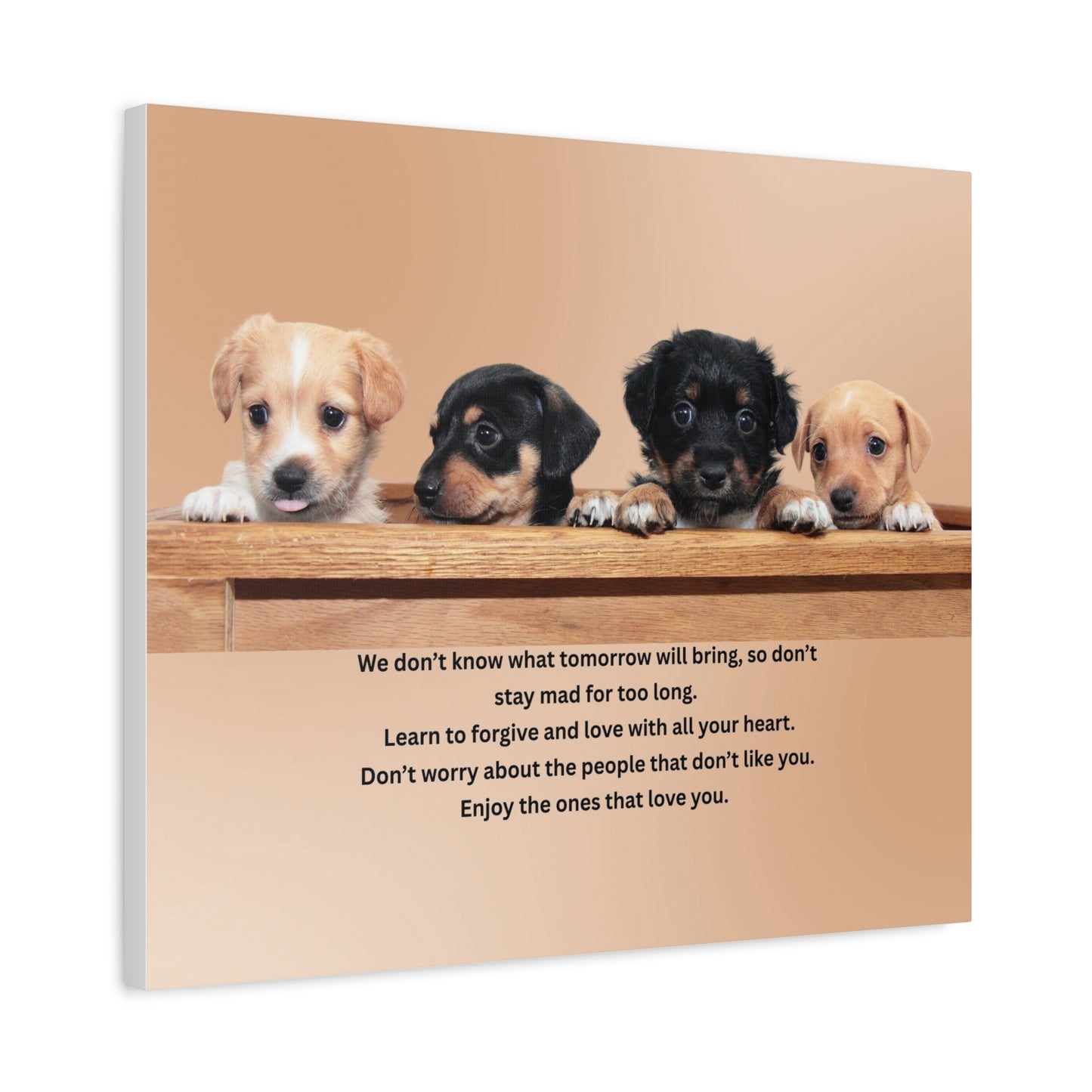 Puppy Motivation Canvas Print — Inspirational Quote Wall Art