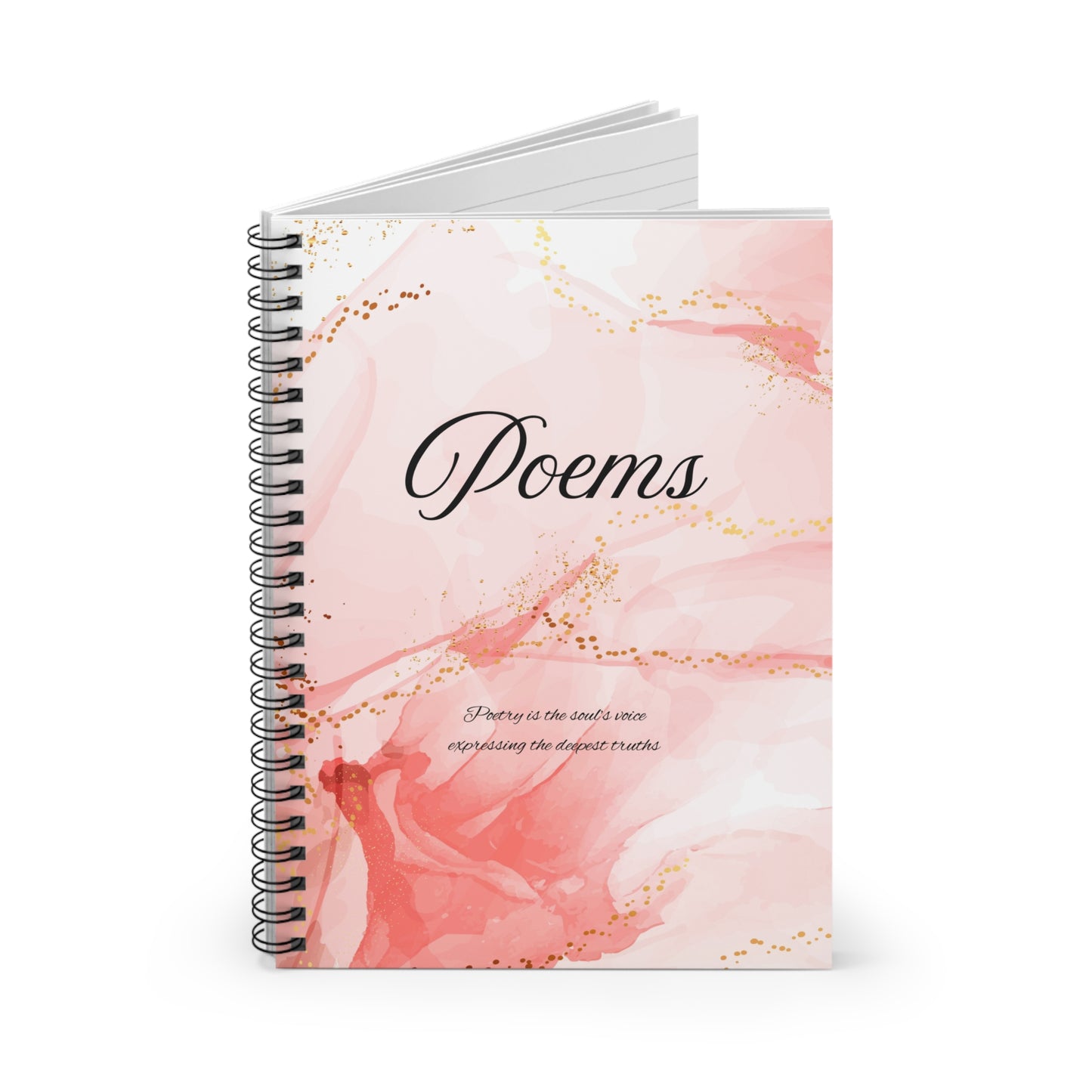 Elegant Poem Notebook, Writing Journal for Poets, Gift for Writers, Floral Spiral Notebook, Inspirational Stationery