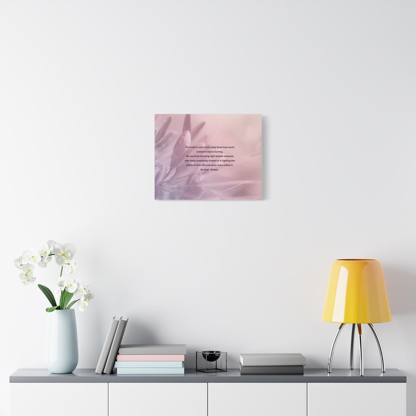 Inspirational Quote Matte Canvas Wall Art — "Be Kind. Always."