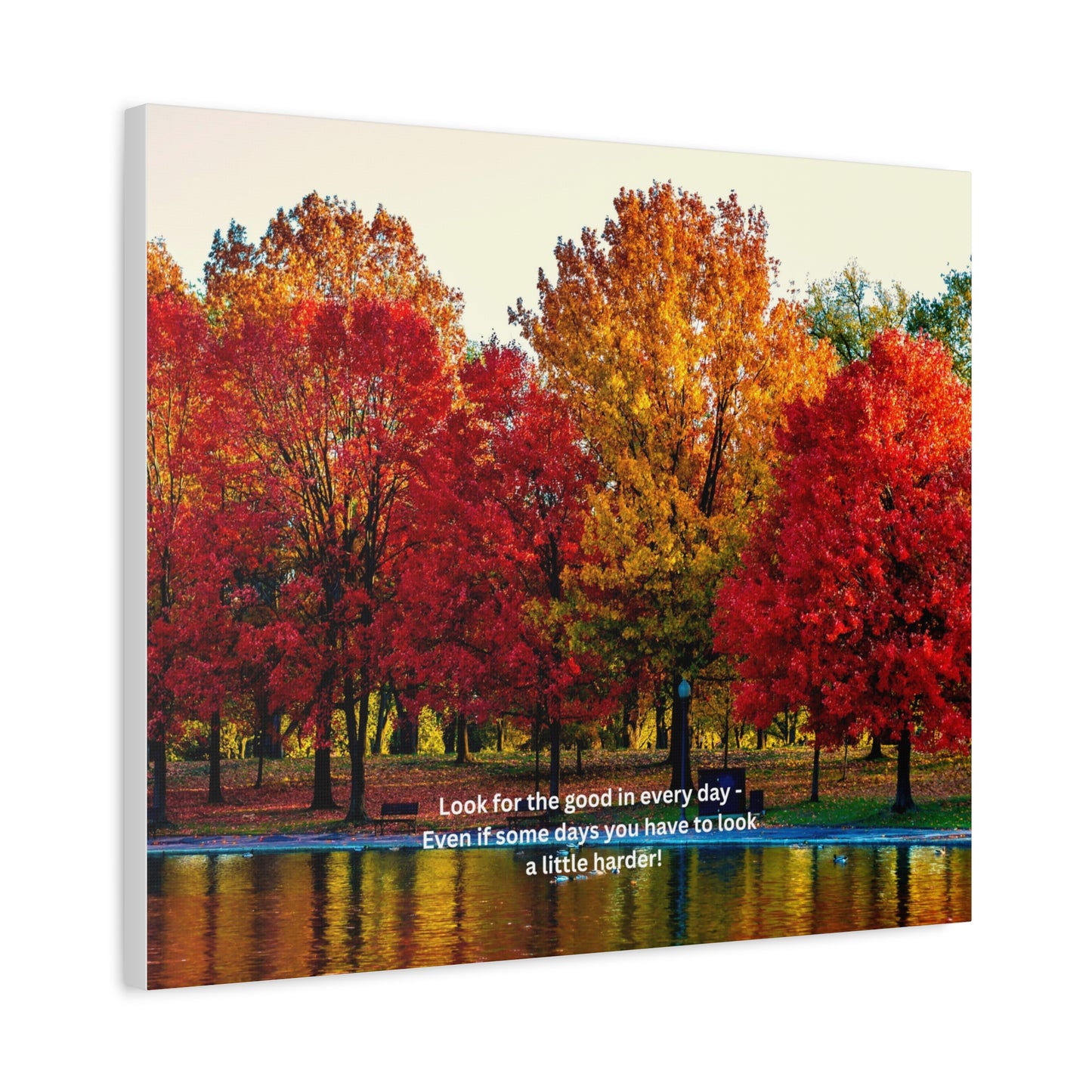 Inspirational Canvas Wall Art, Nature Decor, Positive Quote Print, Home Office Decoration, Fall Landscape