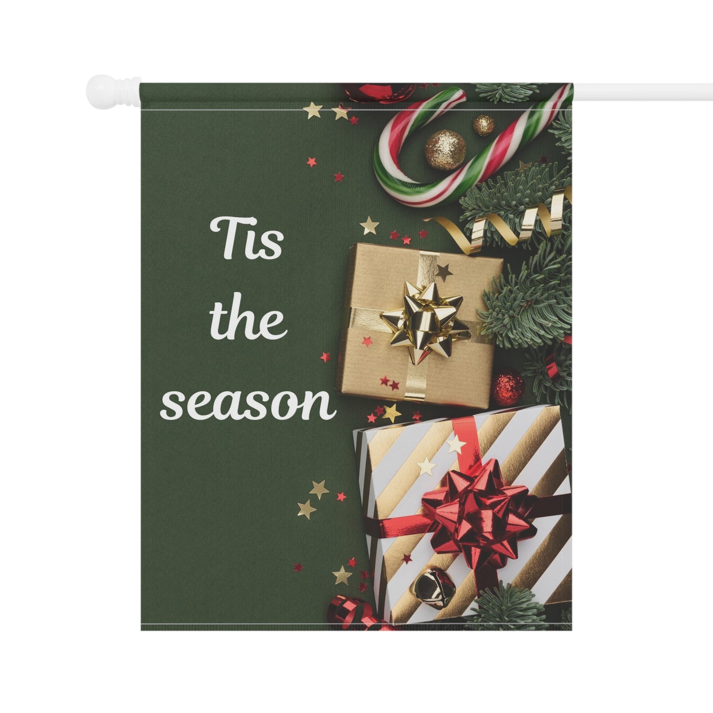 Christmas Garden Flag - "Tis the Season" Holiday House Banner