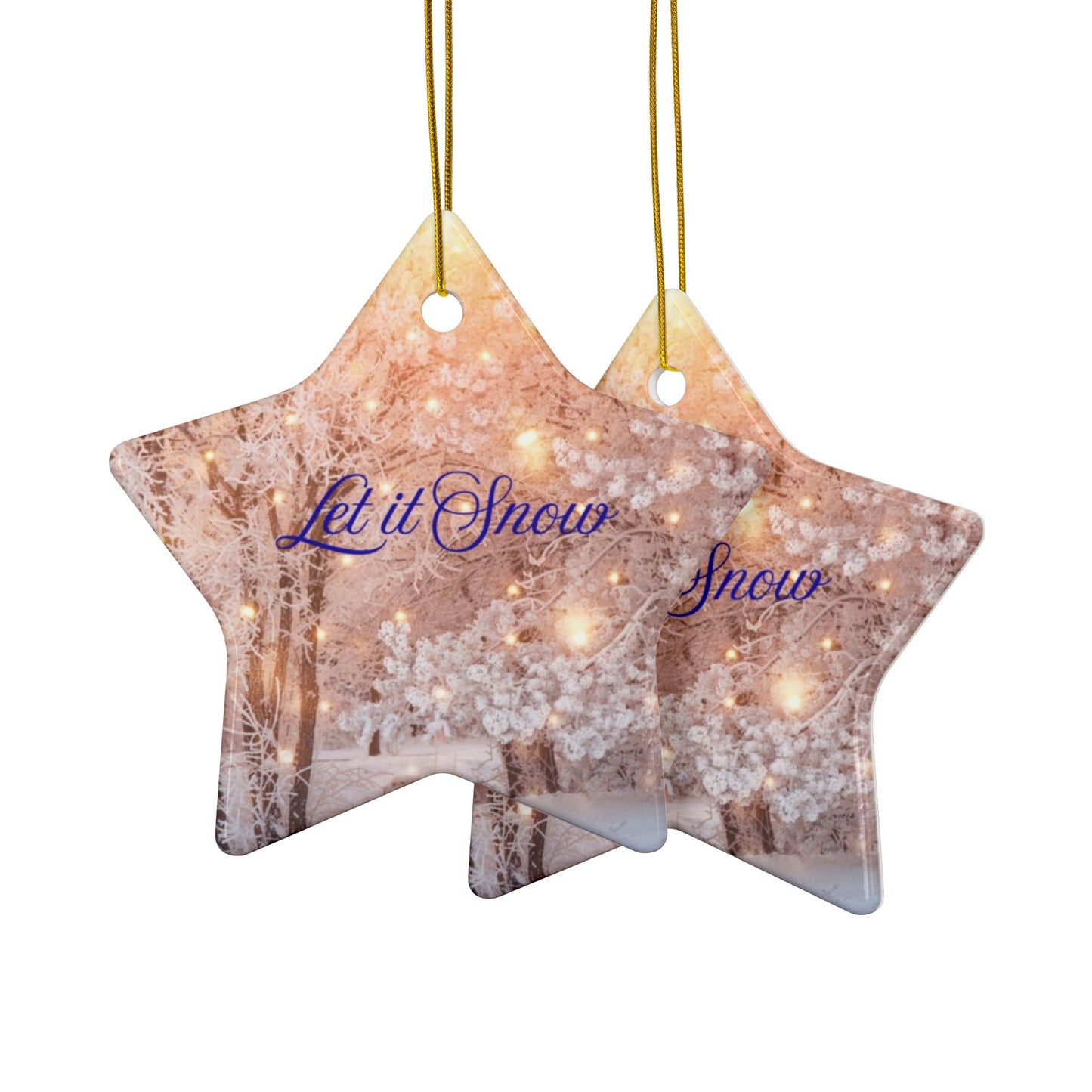 Ceramic Ornaments, Winter Decor, Let it Snow, Holiday Decor, Christmas Tree Ornaments, Double-Sided Decorations, Perfect Gift