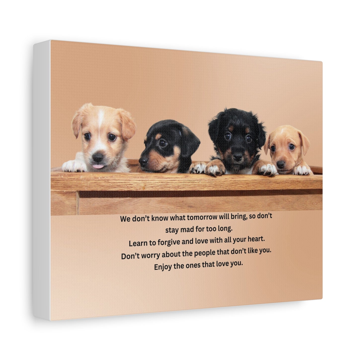 Puppy Motivation Canvas Print — Inspirational Quote Wall Art