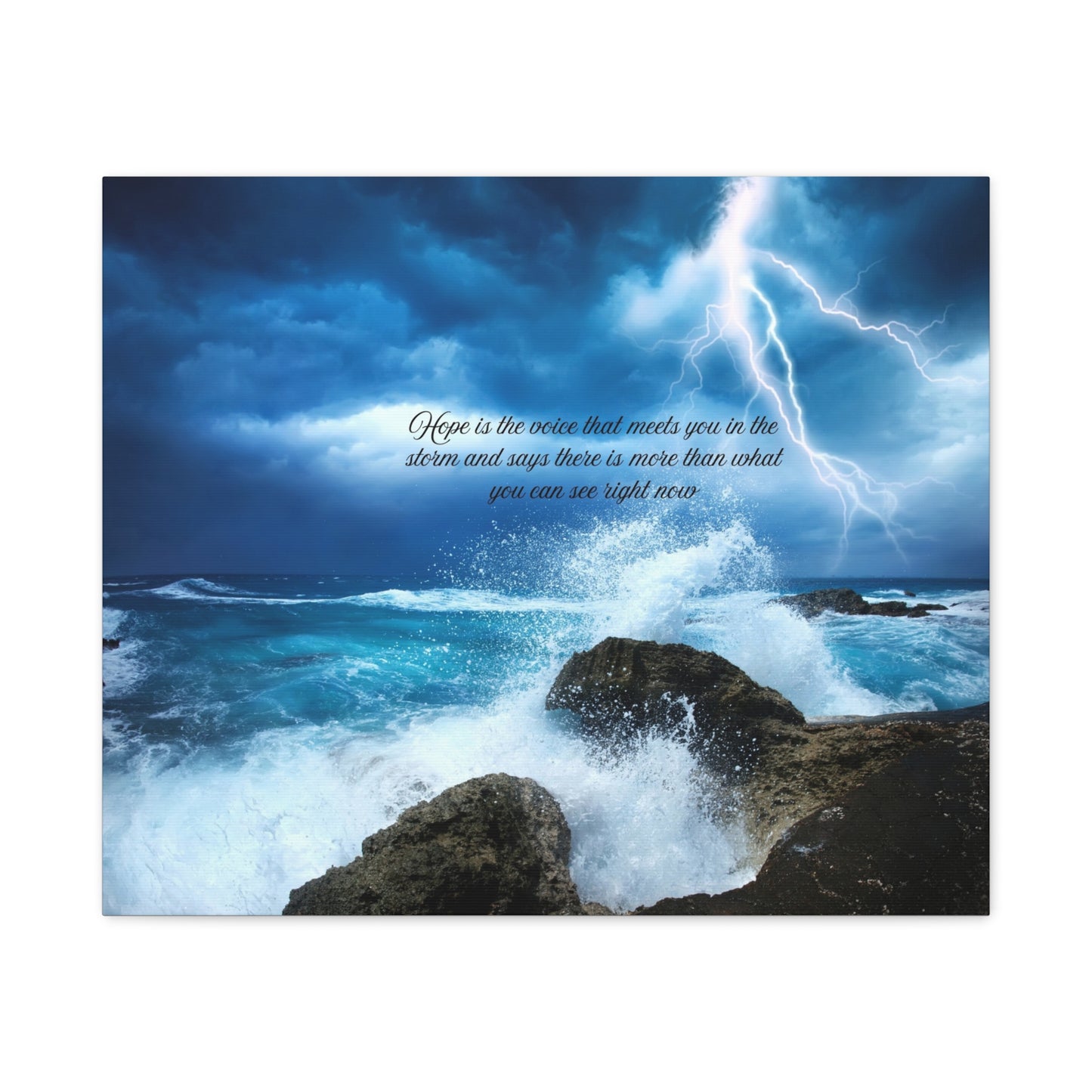 Inspirational Wall Art Canvas, Ocean Waves Decor, Stormy Skies Prints, Motivational Home Decor, Beach House Wall Art