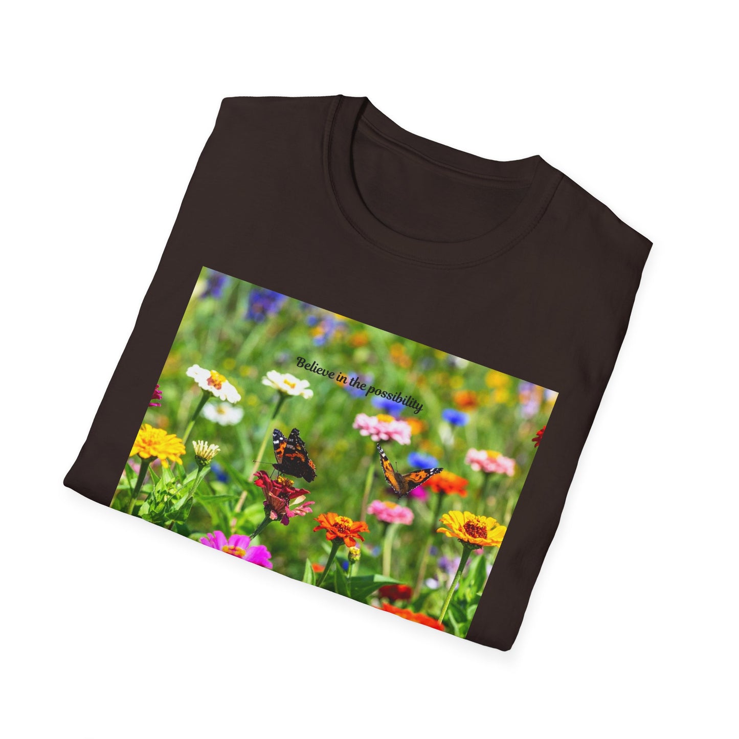 Vibrant Floral Butterfly T-Shirt - Nature Lover Gift, Spring Fashion, Eco-Friendly Apparel, Outdoor Wear, Garden Party Outfit