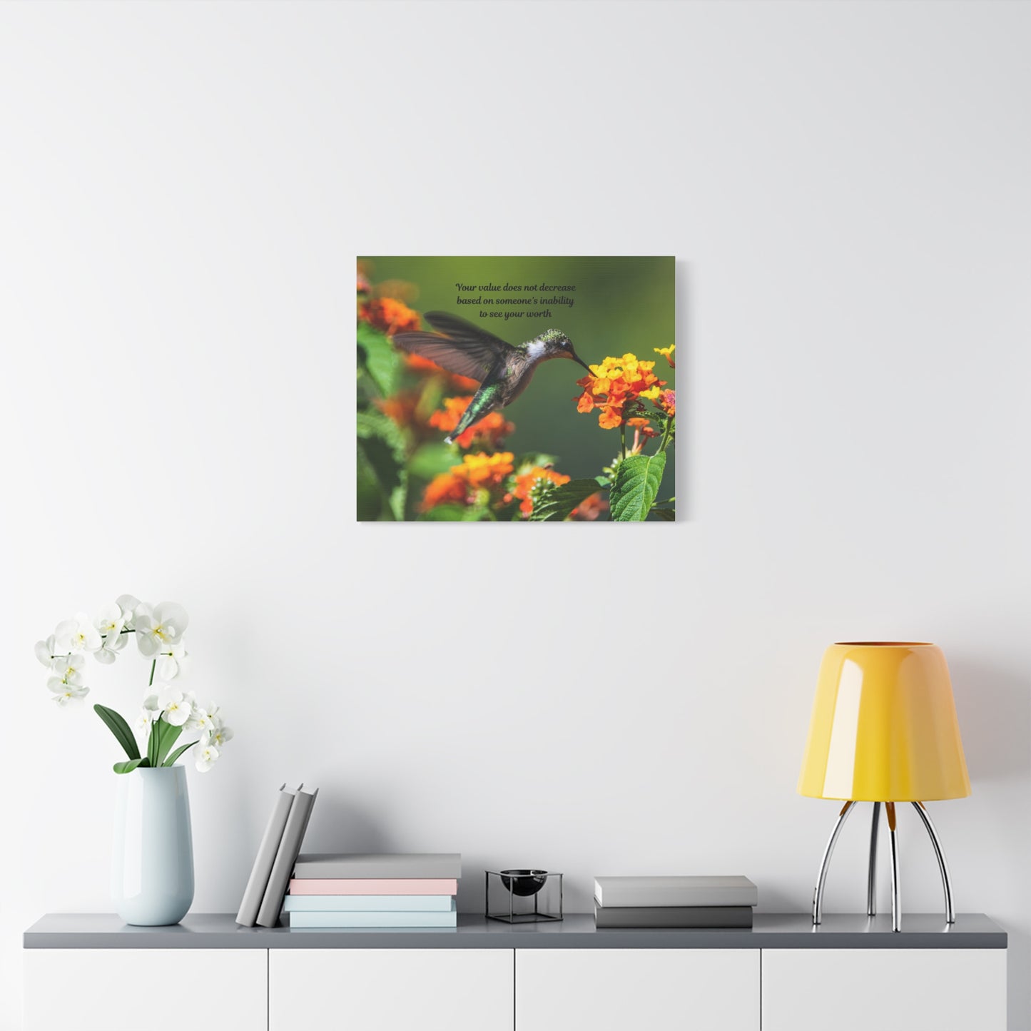 Inspirational Canvas Art, Hummingbird Decor, Motivational Wall Art, Home Office Decoration, Gift for Her