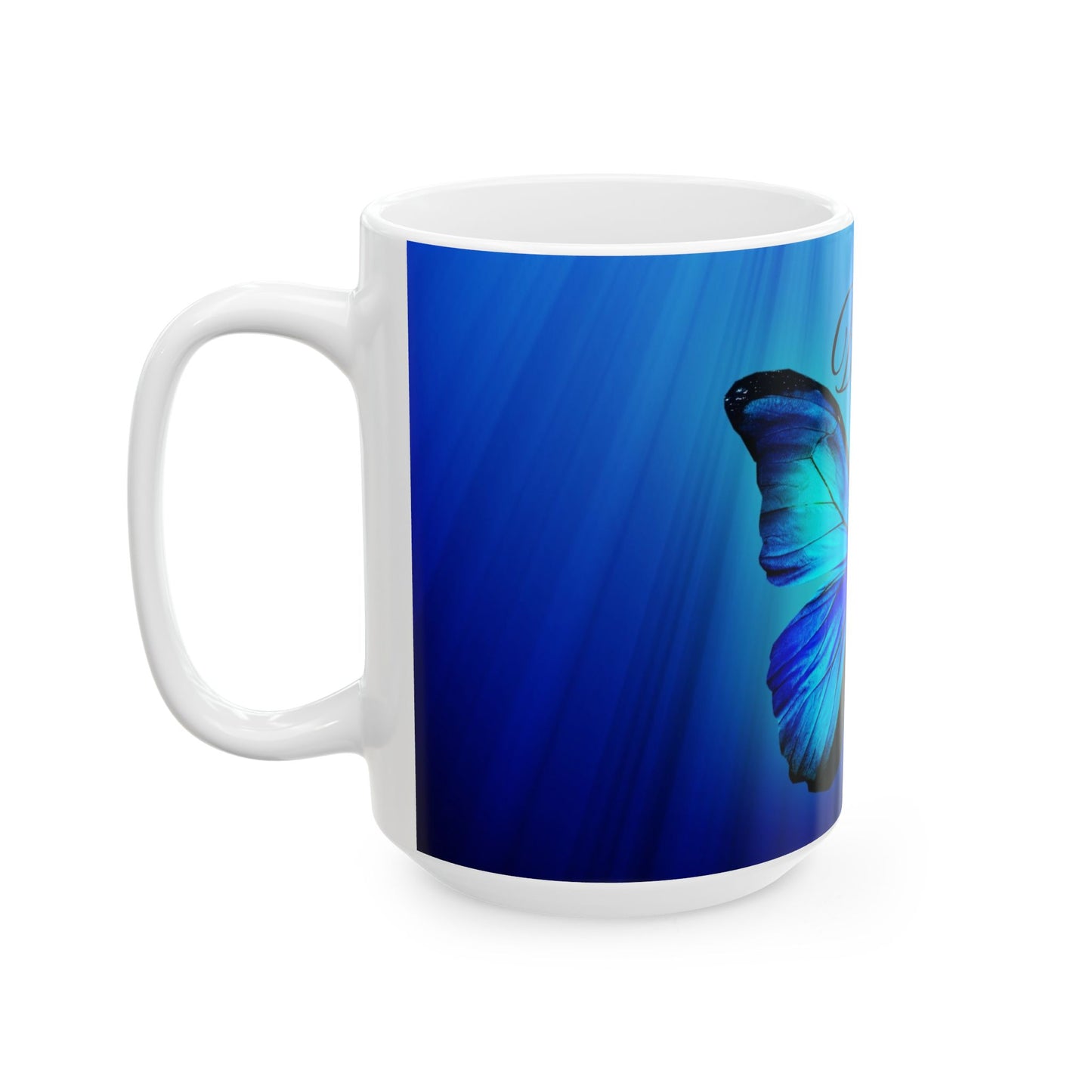 Elegant Butterfly Art Mug - "Believe" Coffee Cup, Inspirational Gift, Butterfly Lover's Mug, Home Decor, Unique Drinkware