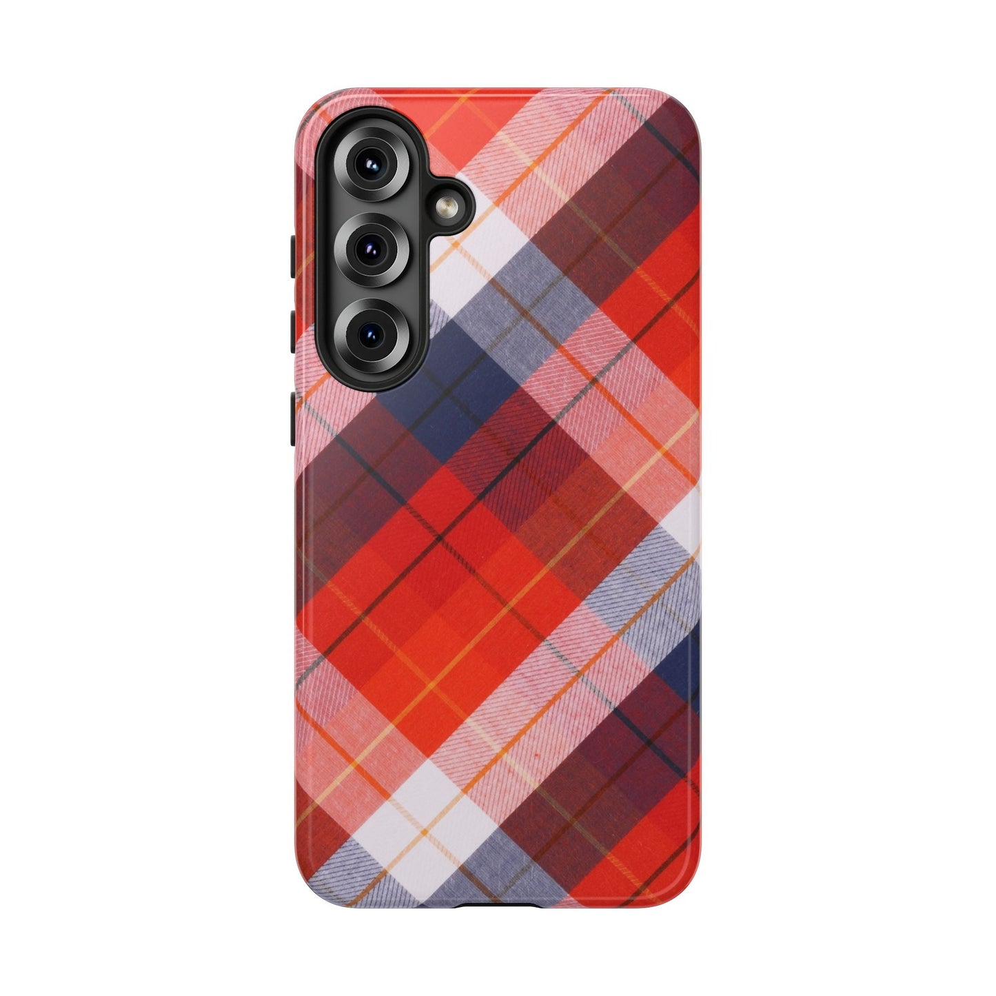 Tough Cases, Beautiful Red, White & Blue Plaid Design