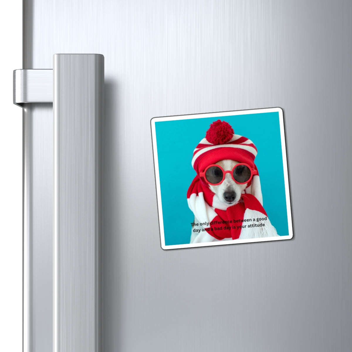 Playful Dog Quote Magnet, Cute Fridge Decor, Animal Lover Gift, Positive Vibes Magnet, Fun Home Accent