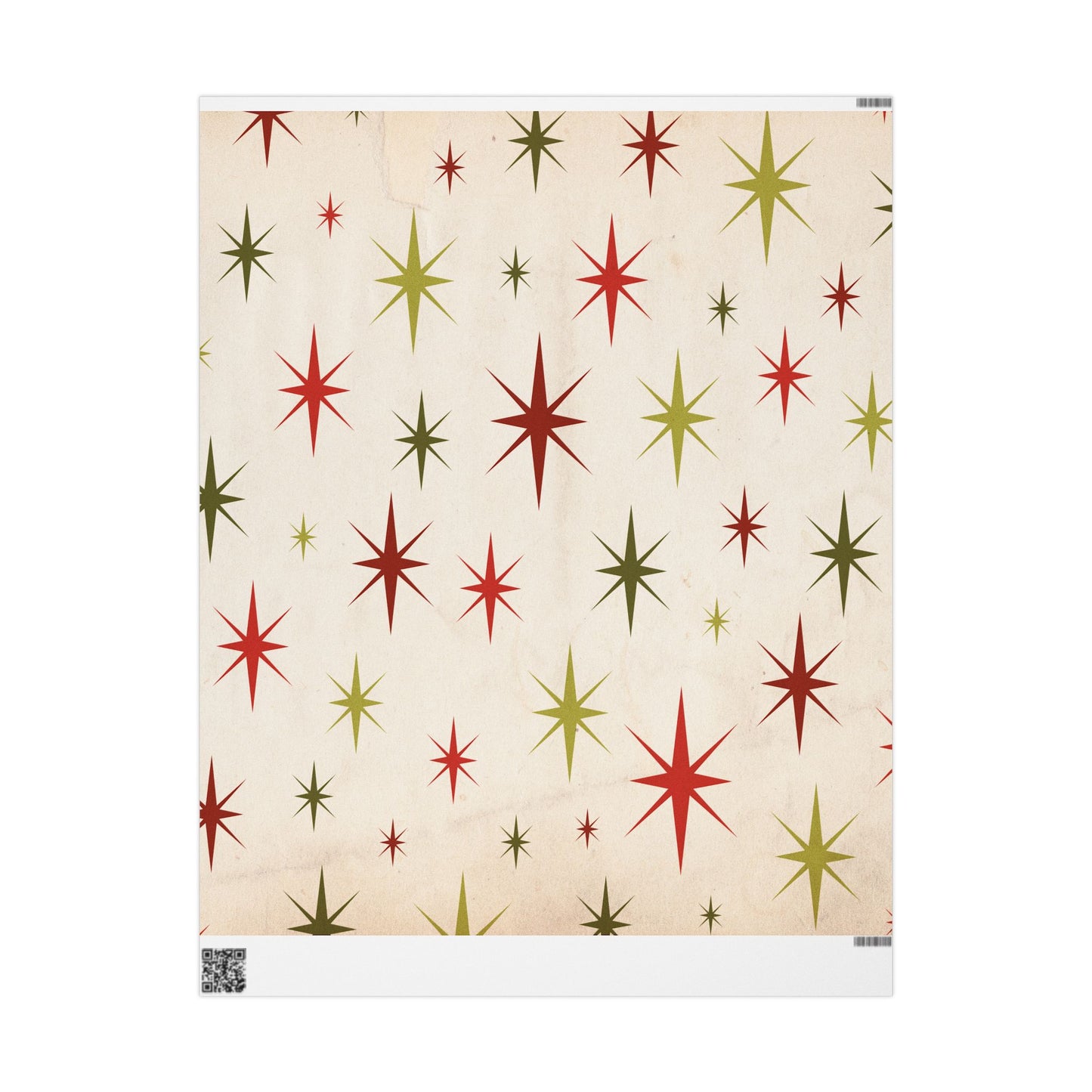 Christmas Star Wrapping Paper Roll — Retro Midcentury Starburst Gift Wrap