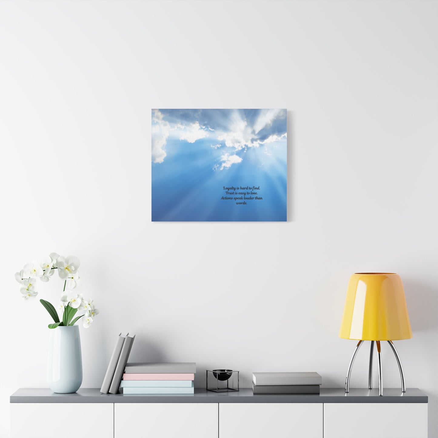 Inspirational Wall Art, Motivational Canvas Print, Home Decor, Loyalty Quote Art, Sky Artwork, Gift for Friends