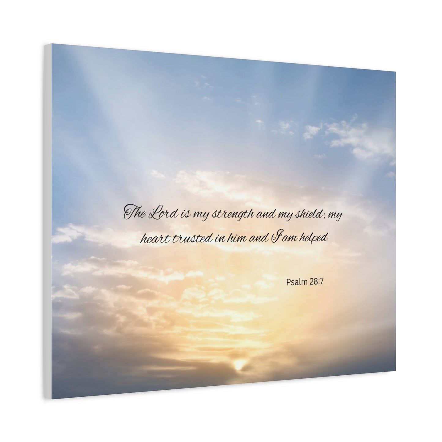 Inspirational Canvas Art, Motivational Wall Decor, Psalm 28:7 Print, Uplifting Home Decor, Gift for Faith
