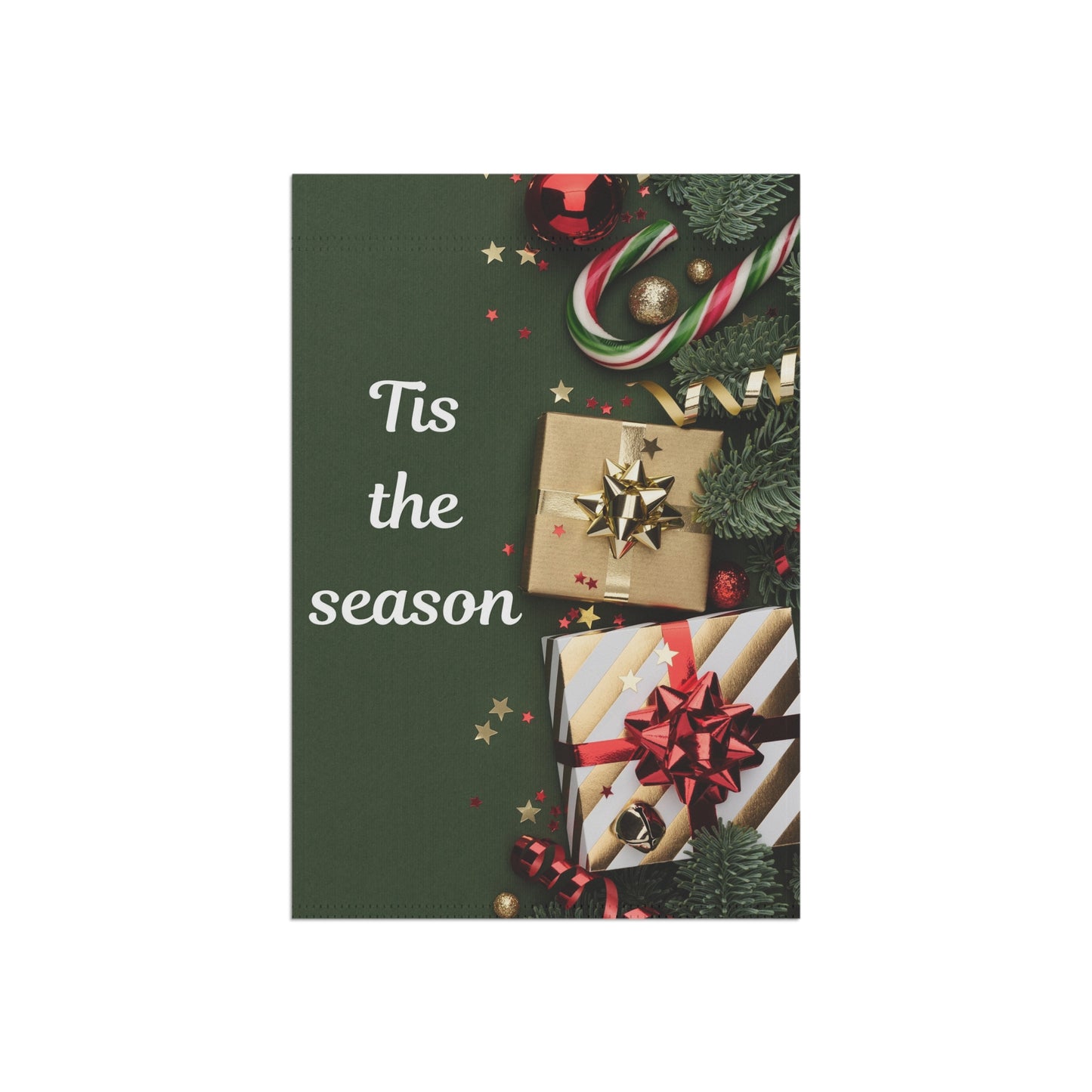 Christmas Garden Flag - "Tis the Season" Holiday House Banner
