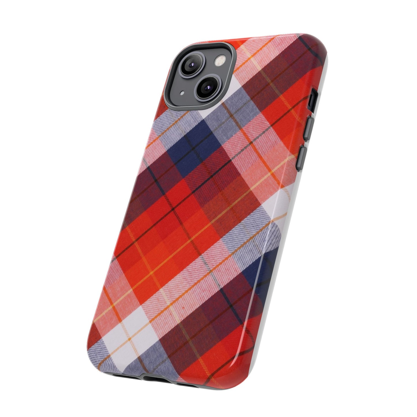 Tough Cases, Beautiful Red, White & Blue Plaid Design