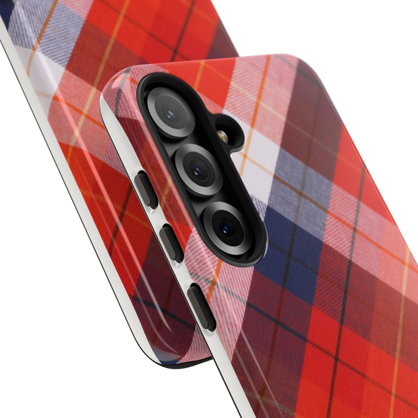 Tough Cases, Beautiful Red, White & Blue Plaid Design
