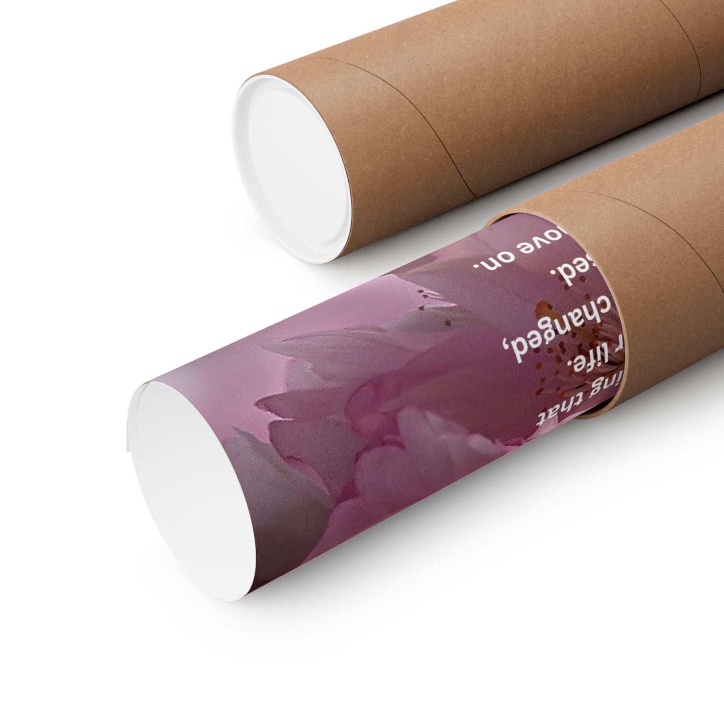 Matte Poster — Pink Cherry Blossoms with Inspirational Quote