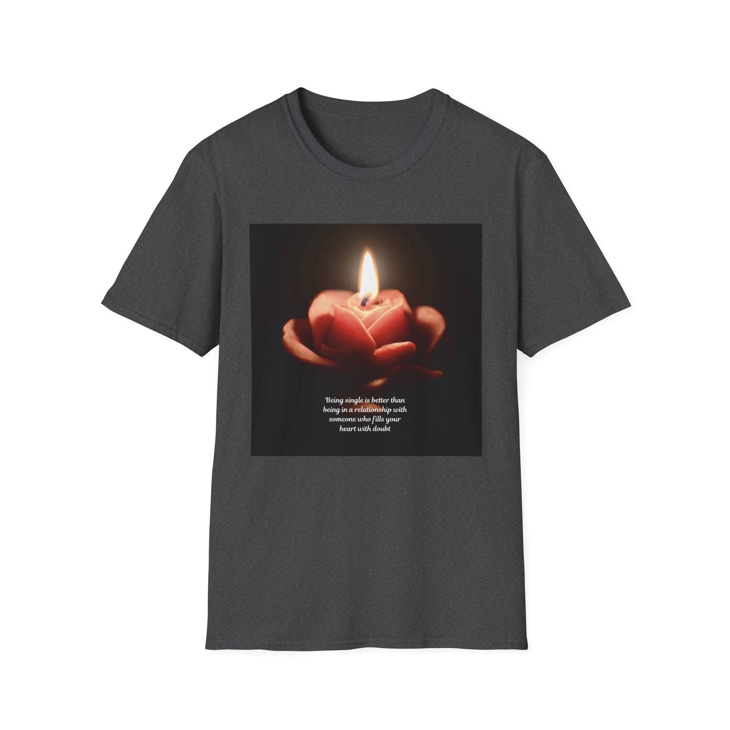 T-Shirt — Candle in Hands Graphic Tee with Inspirational Quote