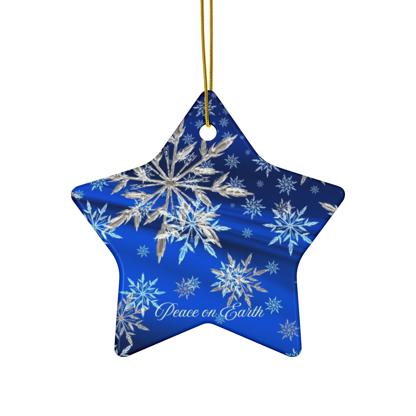Ceramic Ornaments with Snowflake Design - Peace on Earth, Holiday Decor, Christmas, Winter Wonderland, Gift Ornament