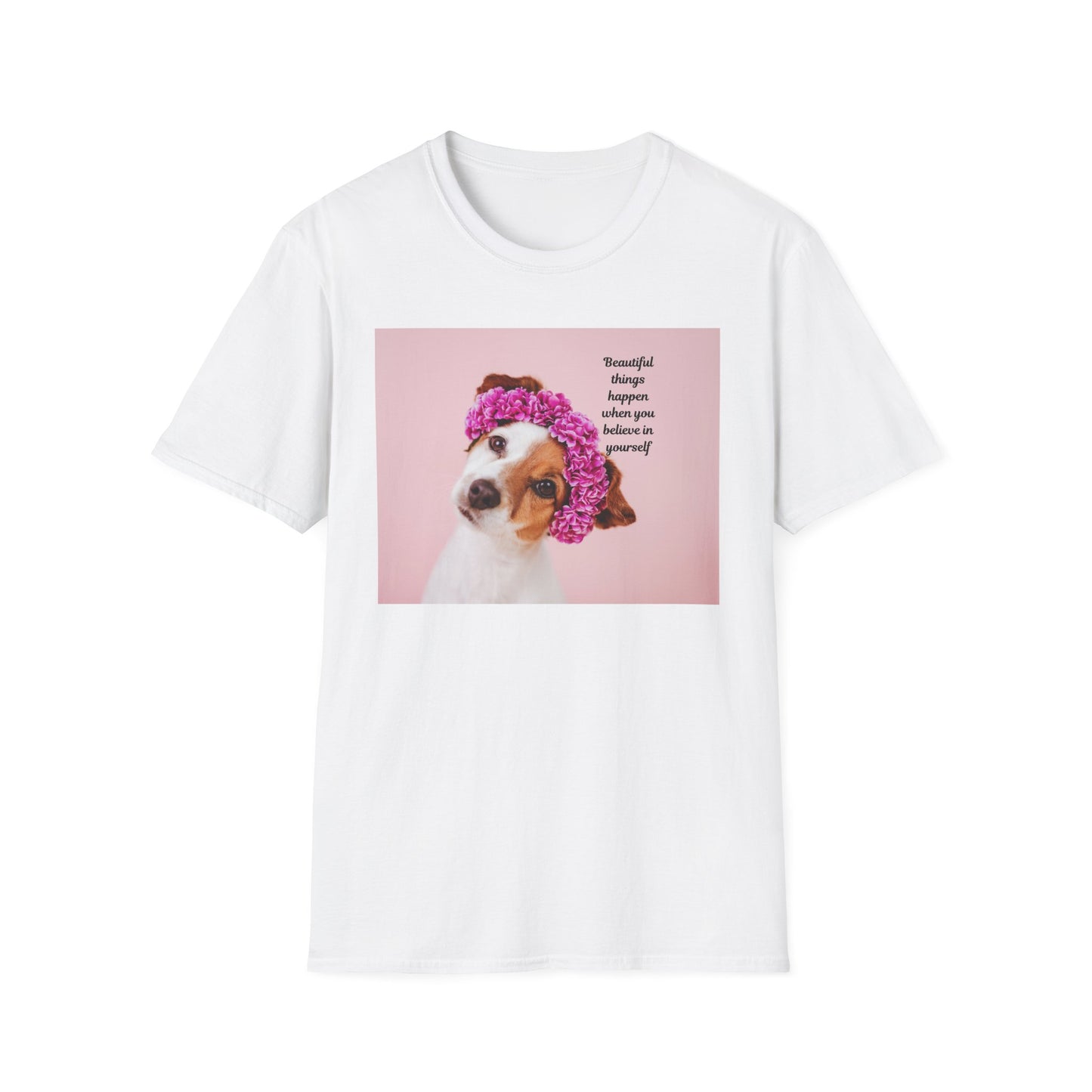 Dog Lover's Inspirational T-Shirt, Cute Pet Apparel, Floral Print Tee, Gift for Animal Lovers, Funny Dog Shirt