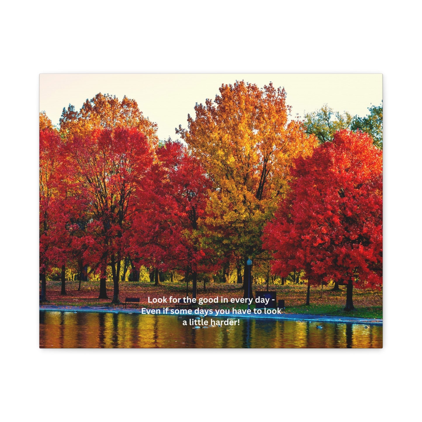 Inspirational Canvas Wall Art, Nature Decor, Positive Quote Print, Home Office Decoration, Fall Landscape