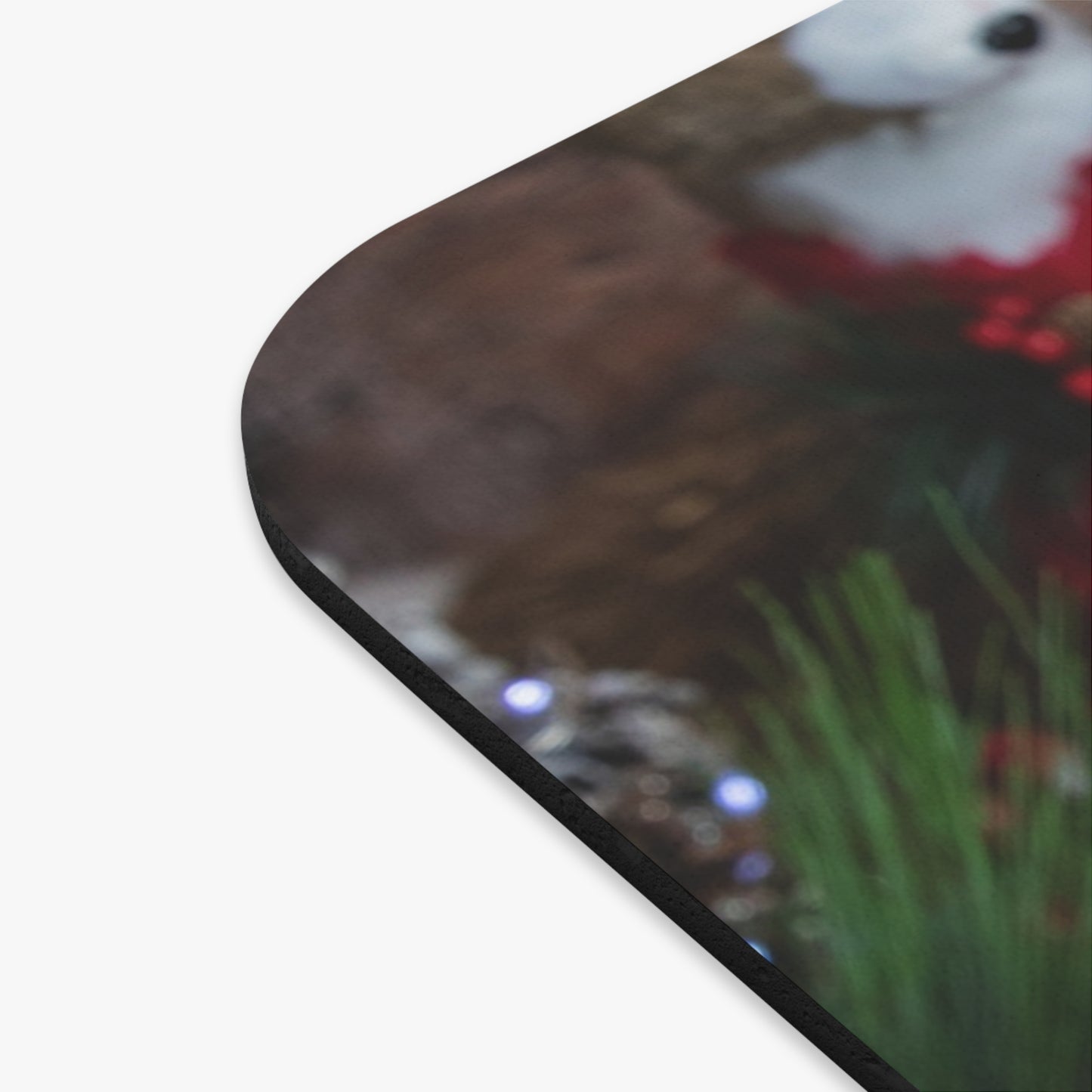 Christmas Puppy Mouse Pad — Cute Puppy in Santa Hat Holiday Desk Mat