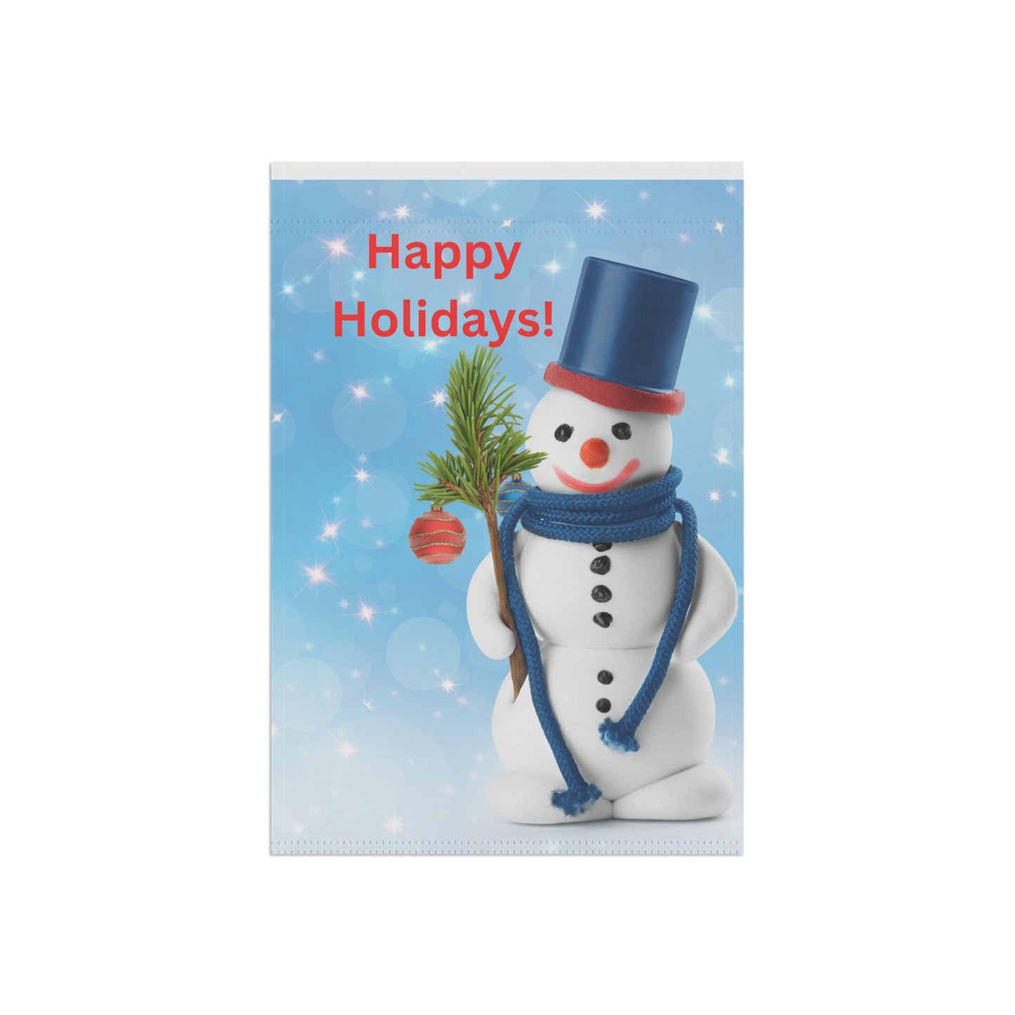 Happy Holidays Snowman Garden Flag - Holiday House Banner