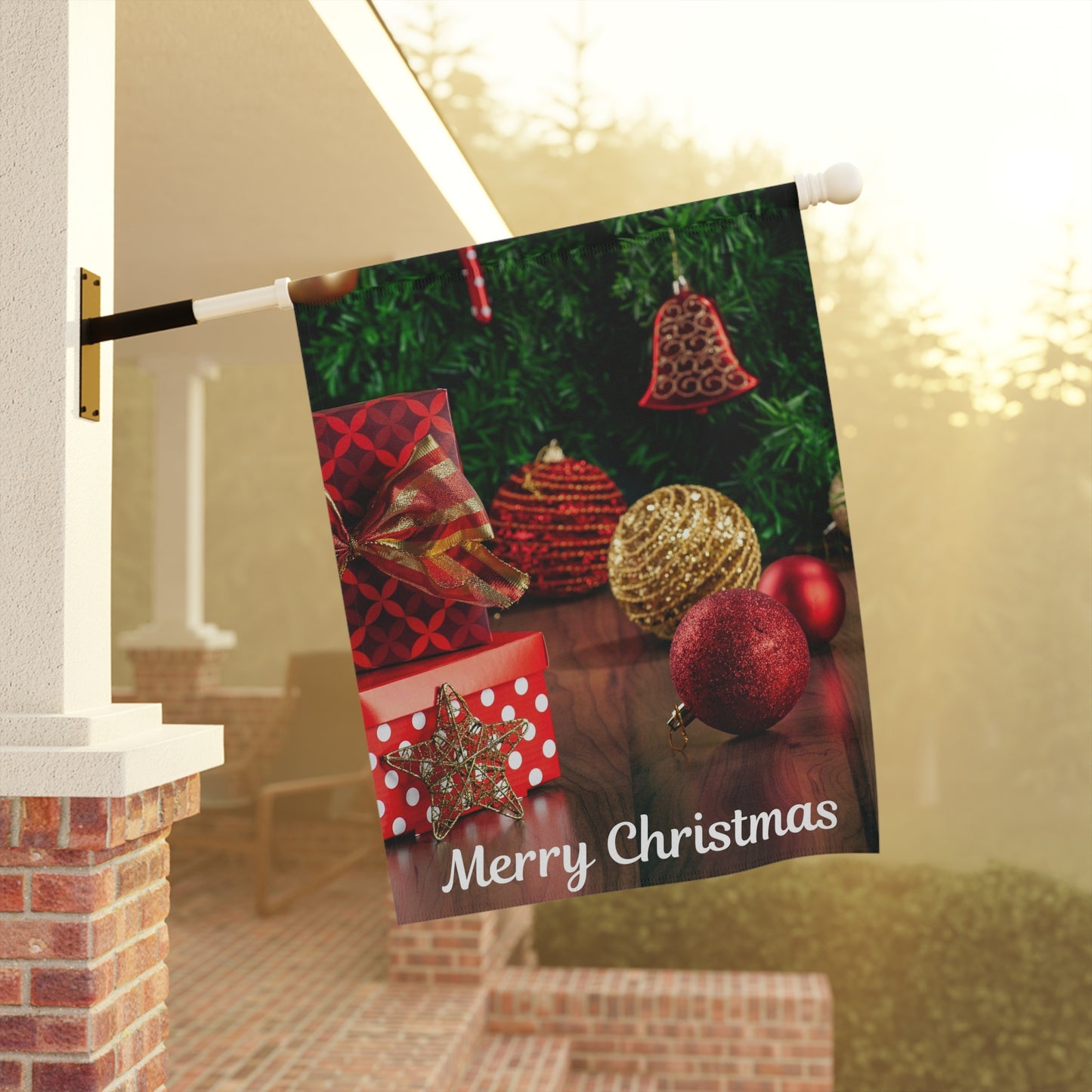 Christmas Garden Banner, Festive Yard Decor, Holiday Flag, Merry Christmas Sign, Outdoor Decoration, Seasonal Garden Flag