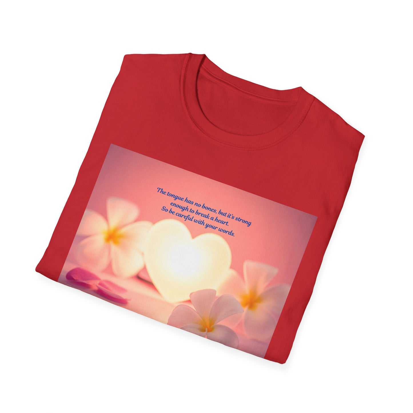 Inspirational Heart & Plumeria T-Shirt – 'The stronger the love...' Motivational Floral Tee