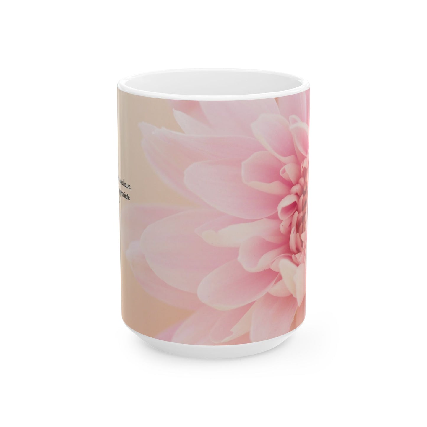 Pink Floral Ceramic Mug — Soft Pastel Flower Coffee Cup (11oz, 15oz)