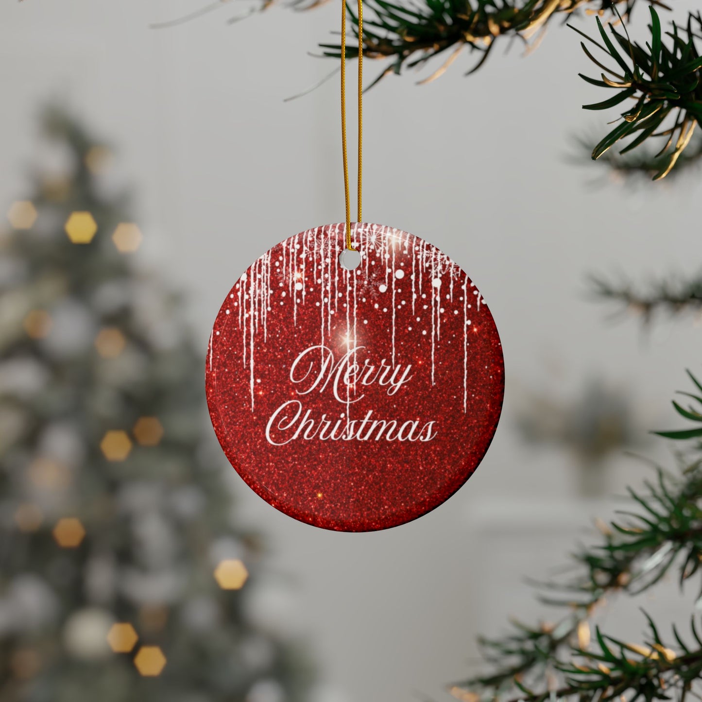 Christmas Decorative Ceramic Ornaments, Holiday Decorations, Double-Sided, Merry Christmas, Festive Decor, Gift Ornaments