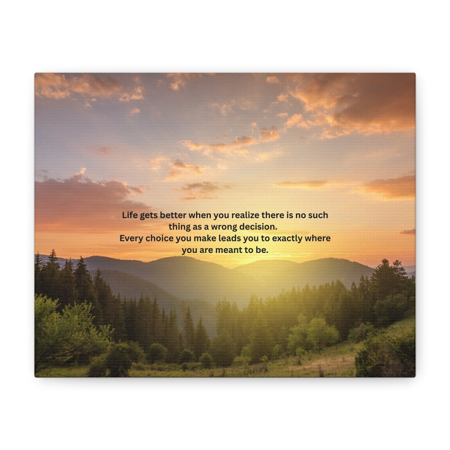 Inspirational Sunset Canvas Print — "Life Gets Better" Motivational Wall Art