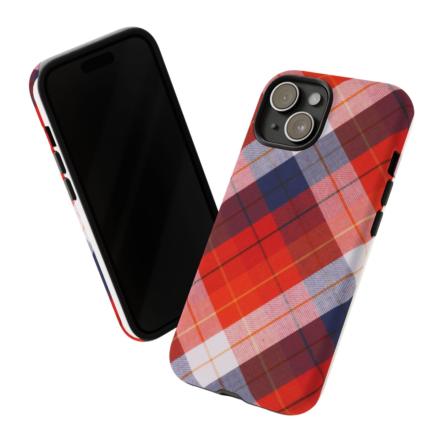 Tough Cases, Beautiful Red, White & Blue Plaid Design