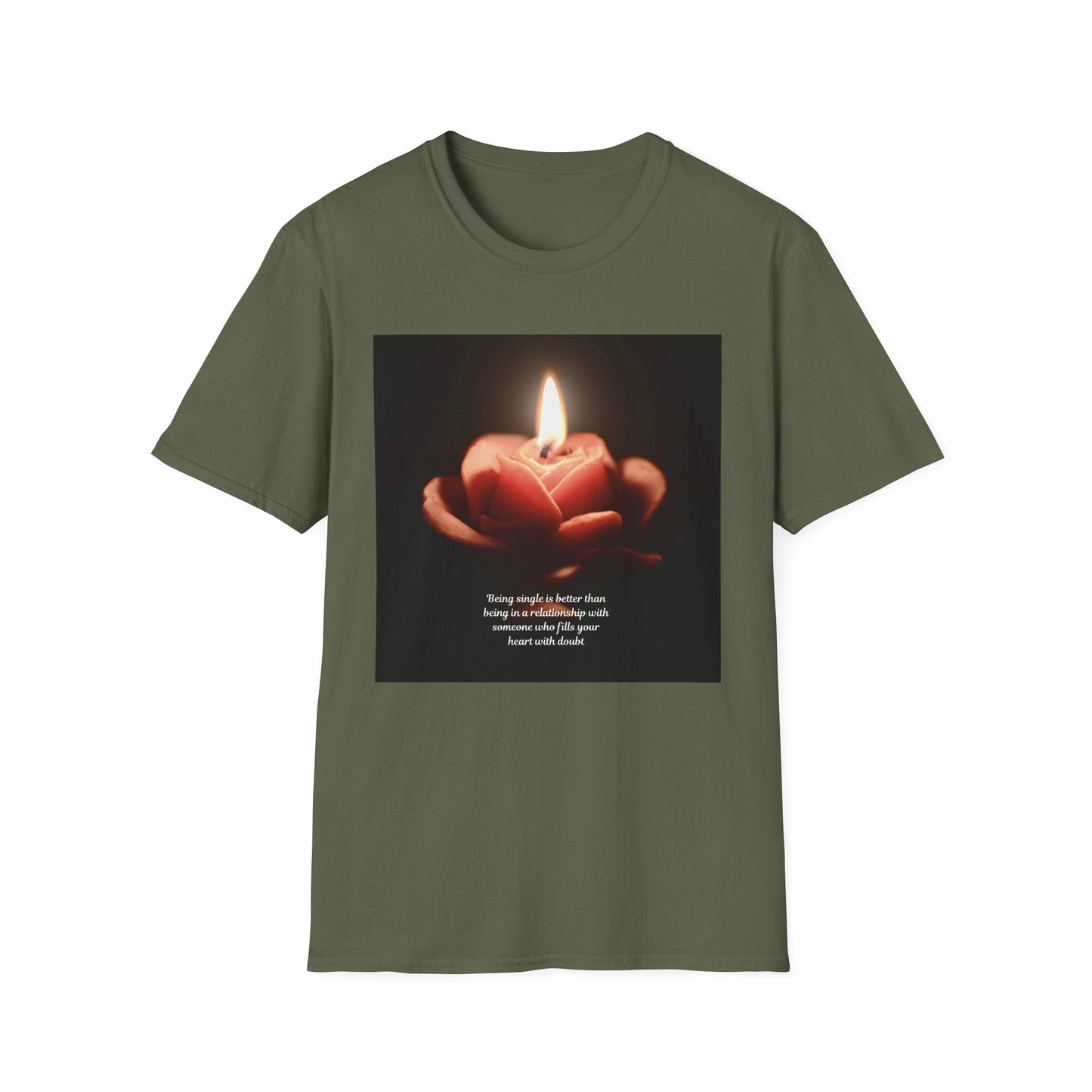 T-Shirt — Candle in Hands Graphic Tee with Inspirational Quote