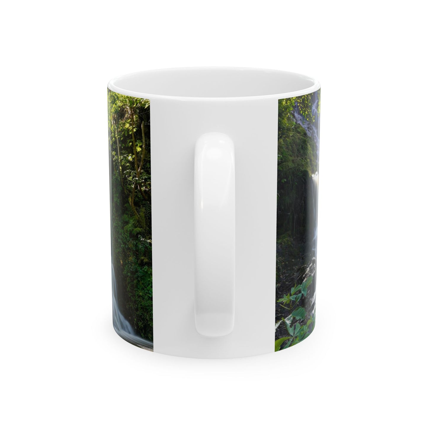 Inspirational Waterfall Ceramic Mug — "It's not what we have in life..." (11oz, 15oz)