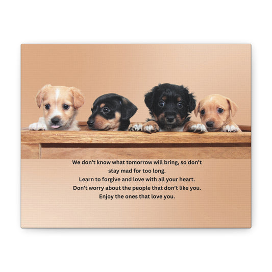 Puppy Motivation Canvas Print — Inspirational Quote Wall Art