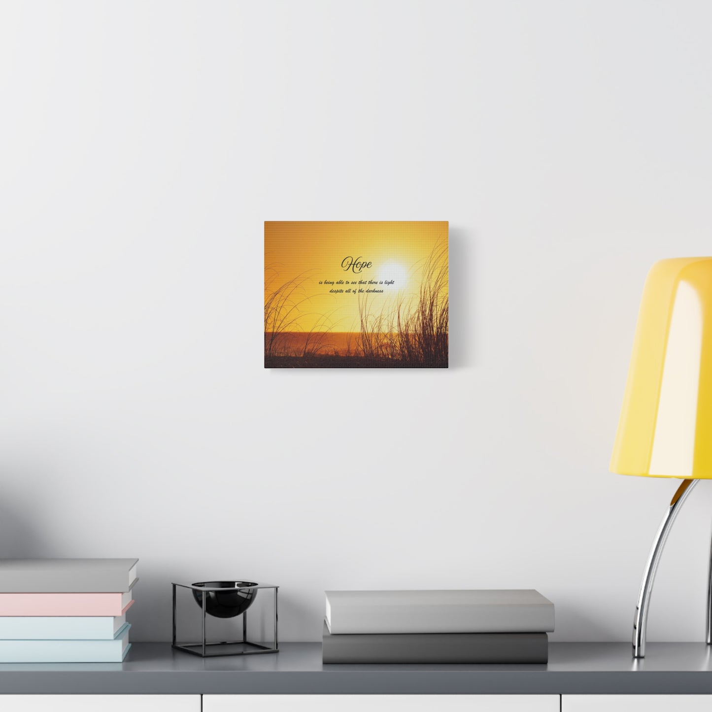 Hope Sunrise Canvas Wall Art — Inspirational Quote Beach Print