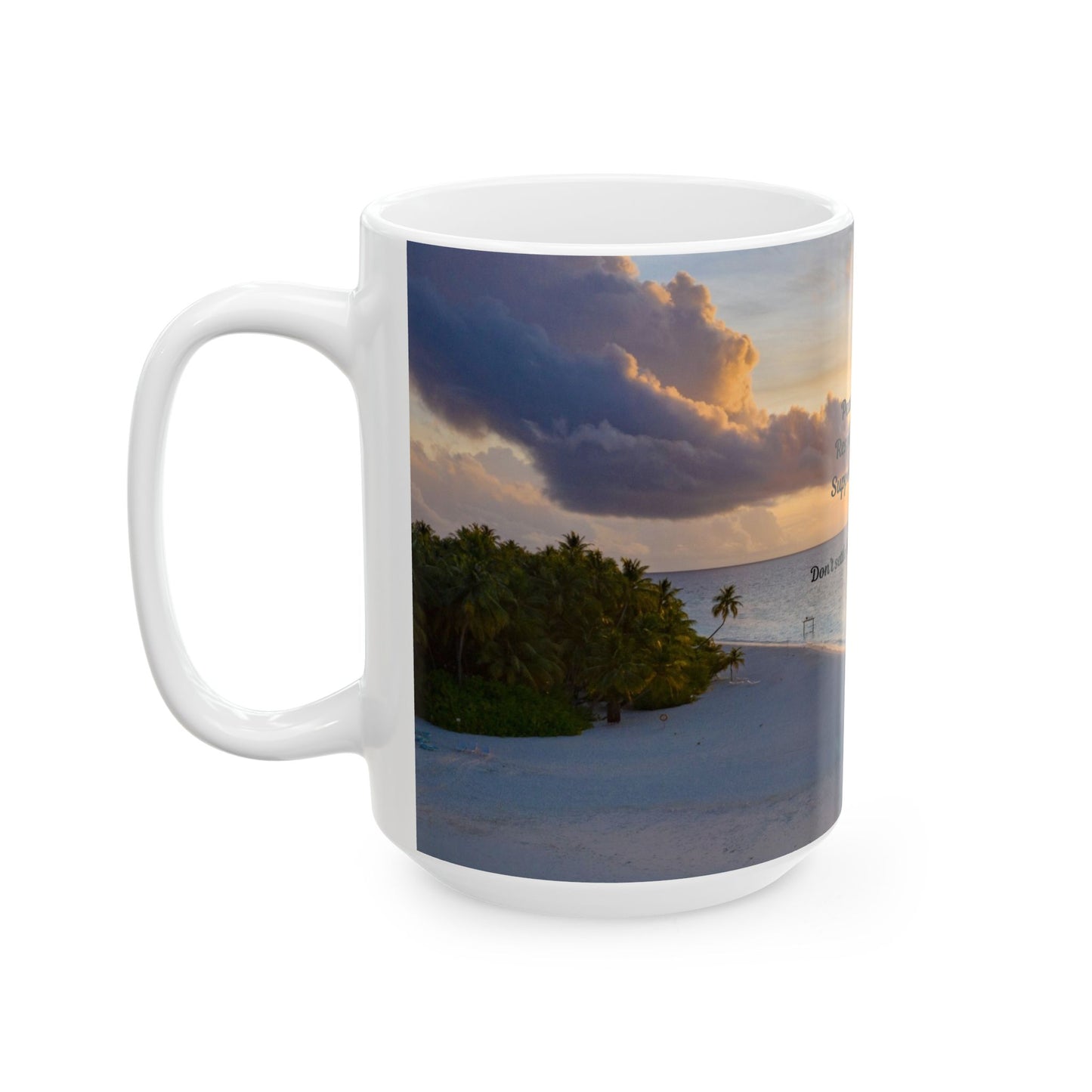 Inspirational Ceramic Mug, Motivational Coffee Cup, Peace Not Chaos Mug, Gift for Friends, Nature Lover's Drinkware