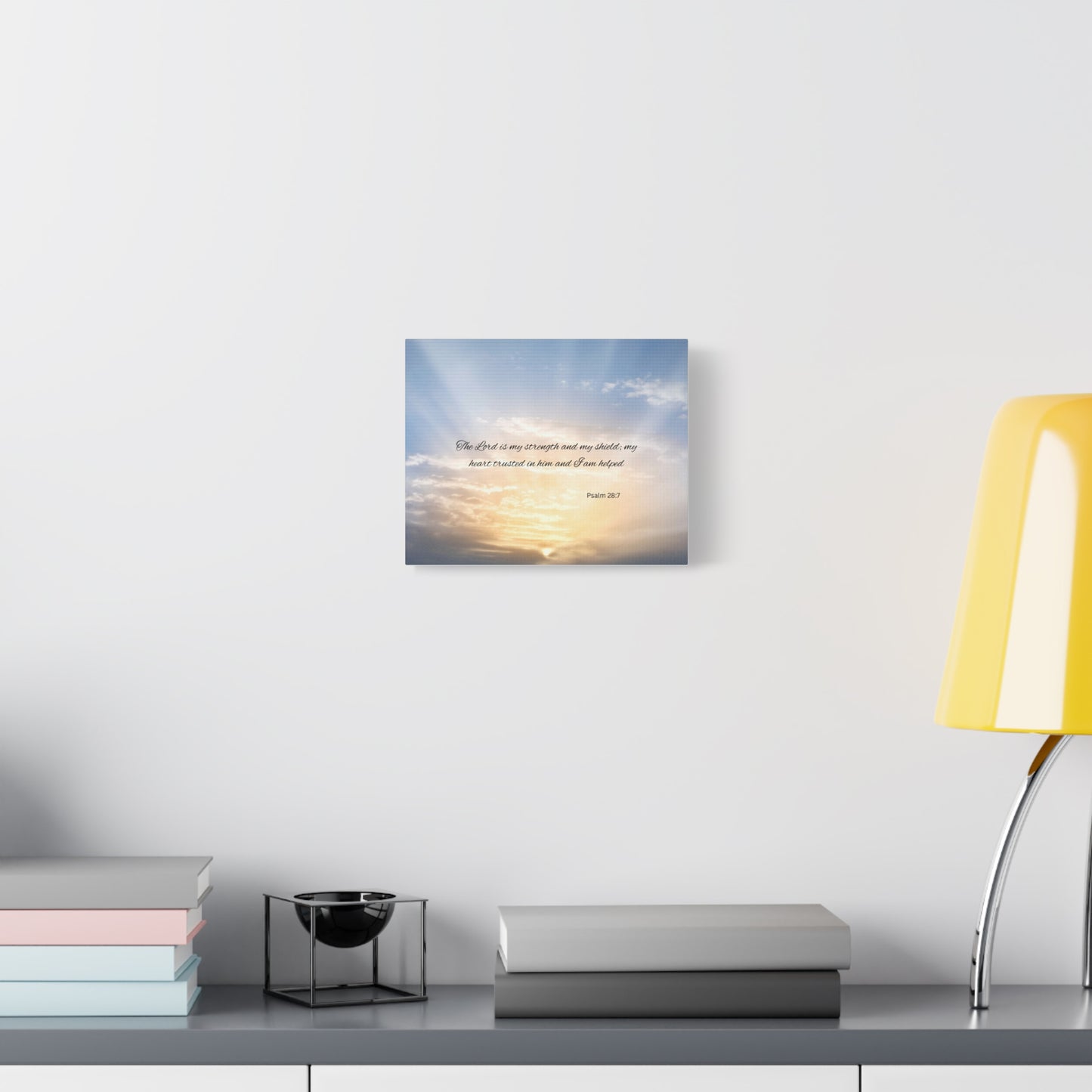Inspirational Canvas Art, Motivational Wall Decor, Psalm 28:7 Print, Uplifting Home Decor, Gift for Faith
