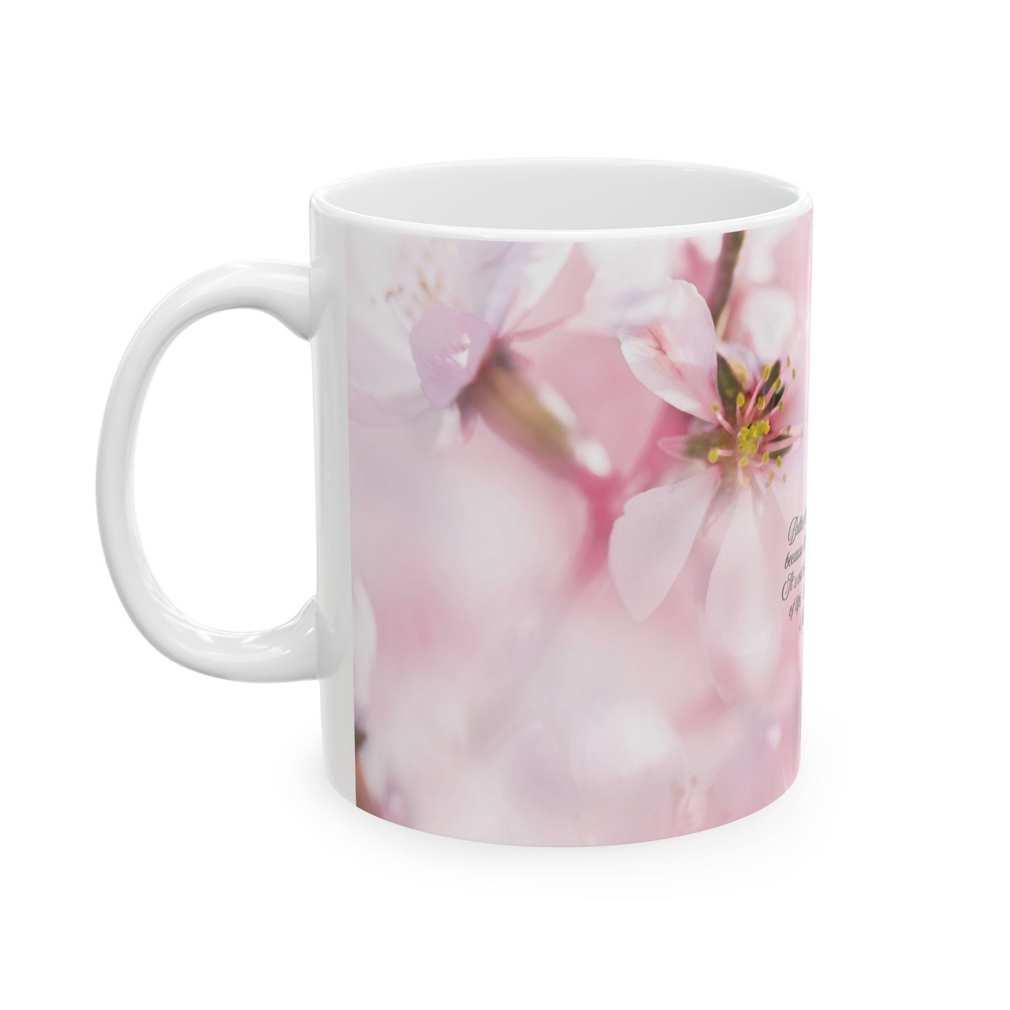 Delicate Blossom Ceramic Mug | Inspirational Gift, Butterfly Decor, Coffee Mug, Tea Mug, Spring Gift